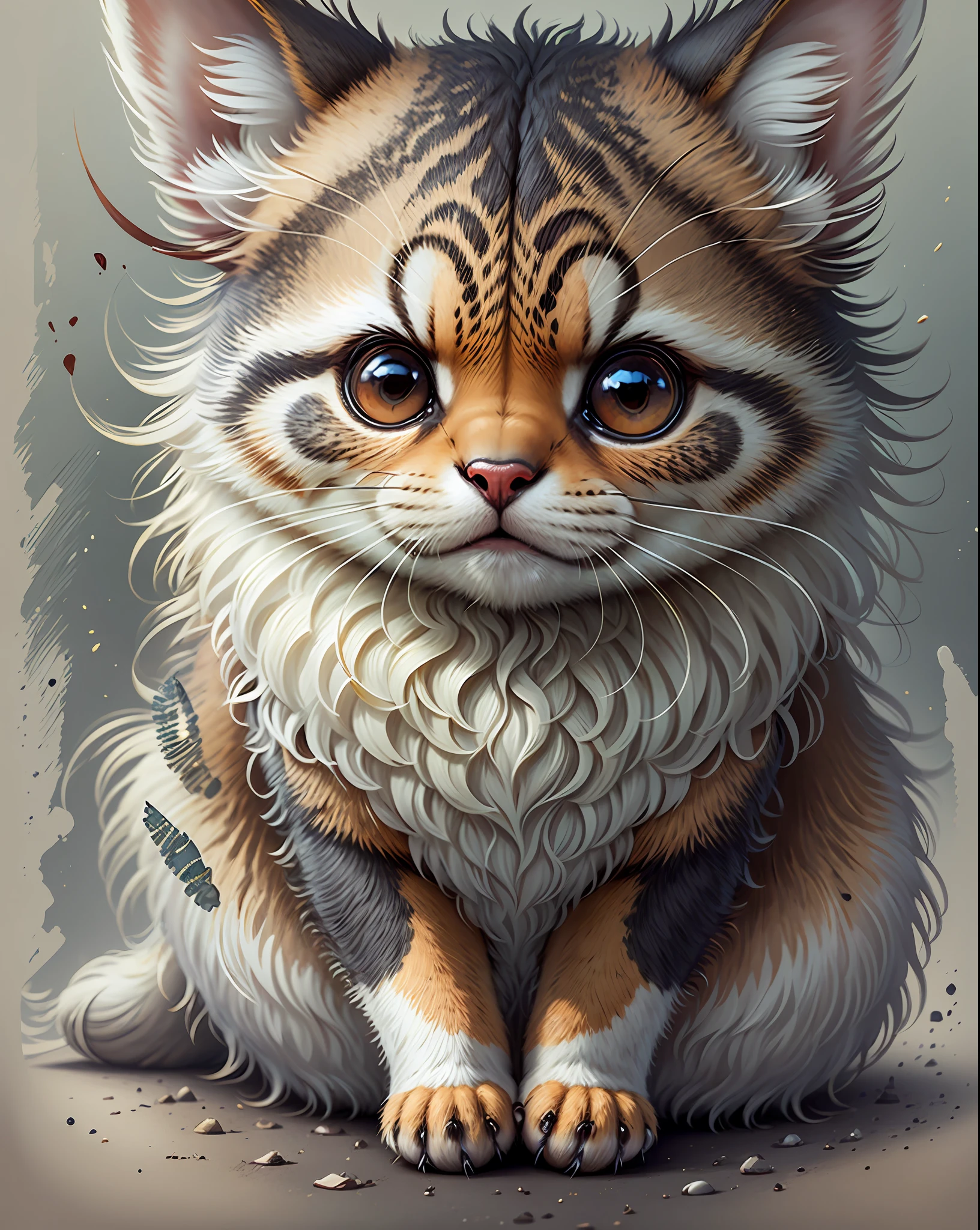 a print for a t-shirt, with the theme of cute animals, in this print there is a drawing of a cute animal that inspires a lot of tenderness. --auto --s2