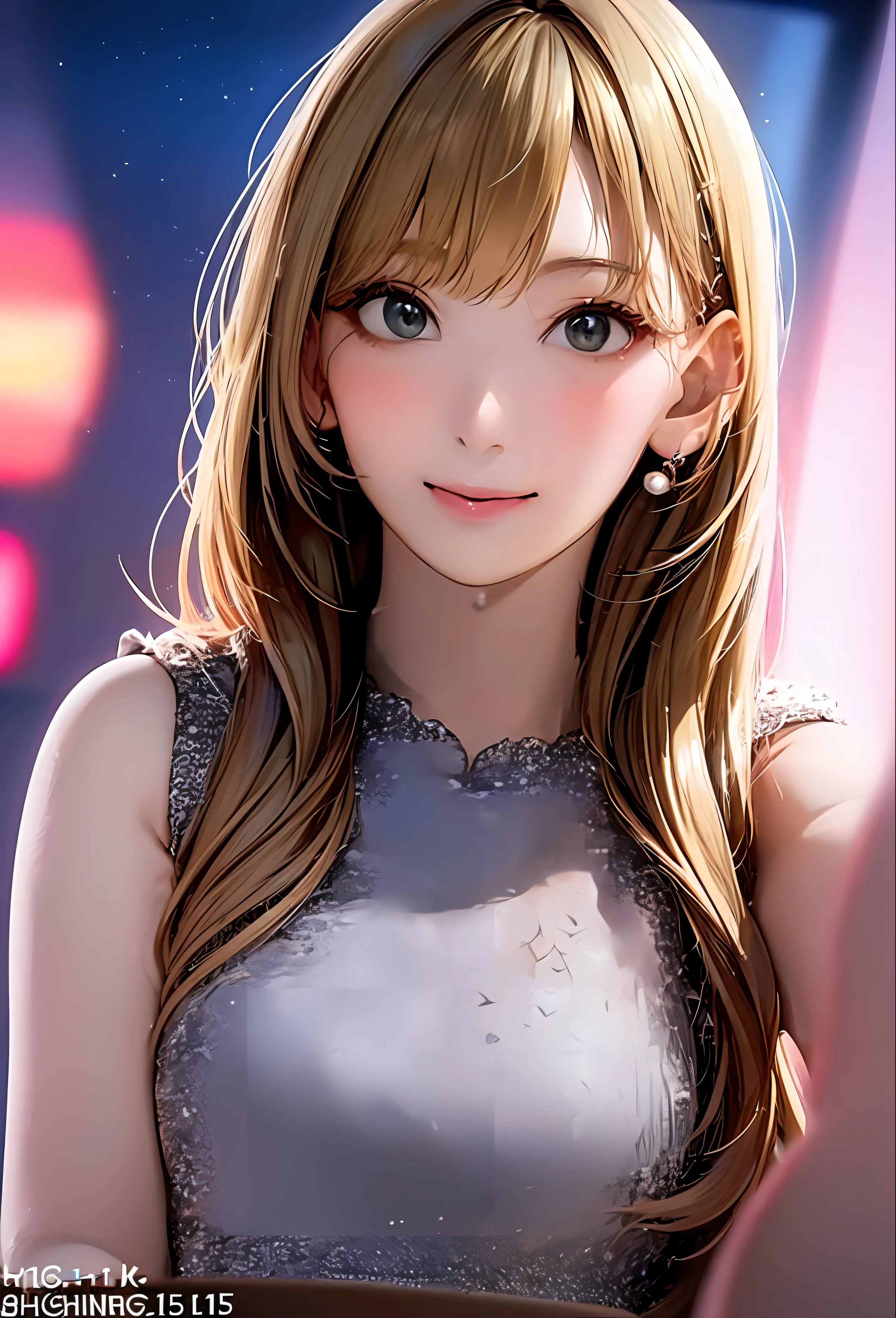 (in 8K、top-quality、​masterpiece:1.2)、(realisitic、Photorealsitic:1.37)、高精細CG統合8K壁紙、(HQ Skin:1.8、shiny skins)、8KUHD、Digital SLR、Soft lighting、hightquality、Film grain、FujifilmXT3(Professional Writing:1.6)、ultra-detailliert、 1 人、cute little、独奏、mid night、Beautiful detailed sky、Detailed Cafe、sitting on、date、(Nasal blush)、 (smile1.15)、(Keep your mouth shut)small tits、beautiful tbig eyes、Floating Hair NovaFrogStyle、