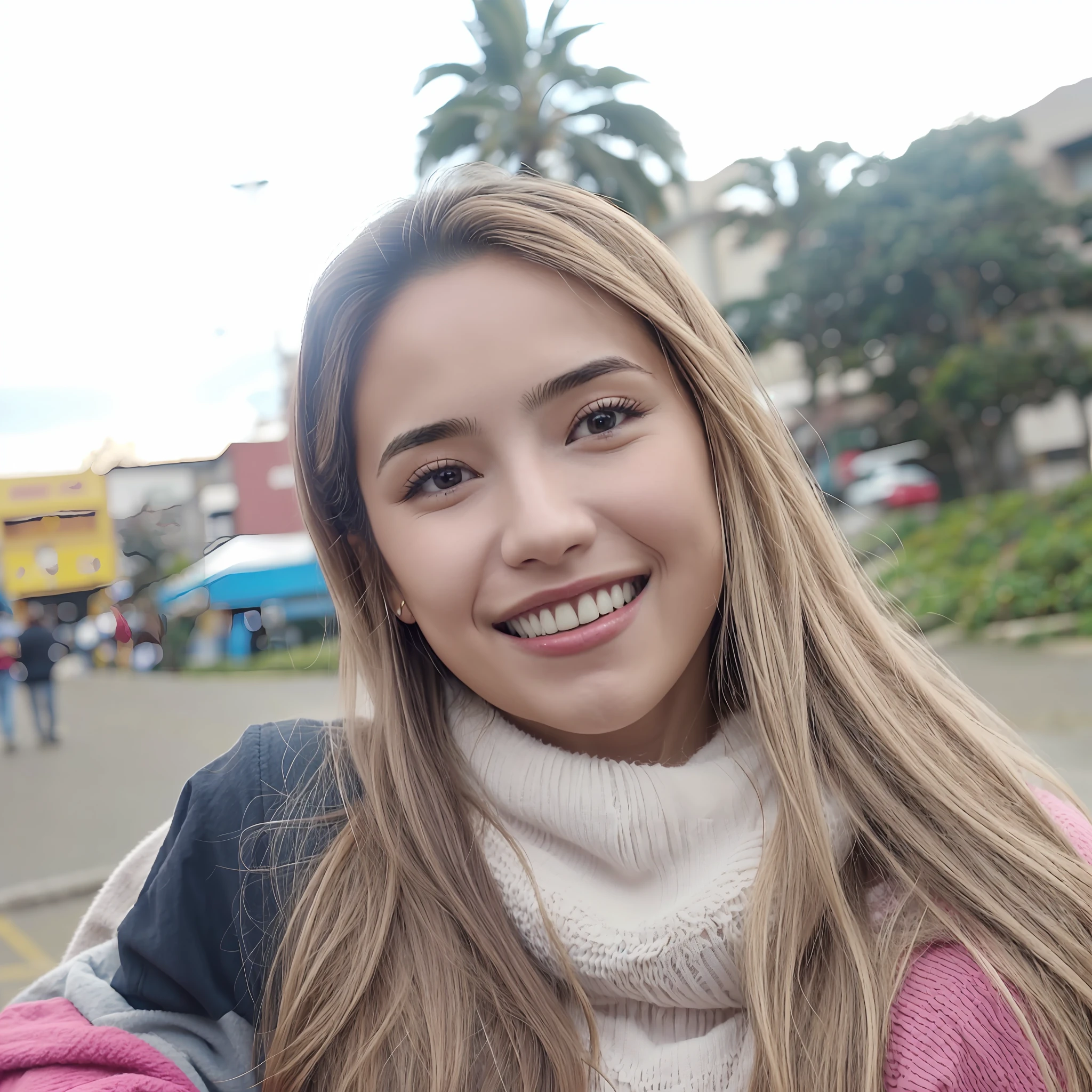 Mulher sorridente com cintas e cachecol em uma rua da cidade, Directed by: Nandor Soldier, Marischa Becker, fernanda suarez, Caroline Gariba, Malika Favre, Parece Fabiula Nascimento, andrea rocha, Mulher de 30 anos, Adriana DXIM, 3 0 anos de idade mulher, Directed by: Felipe Seade, Anos Imane