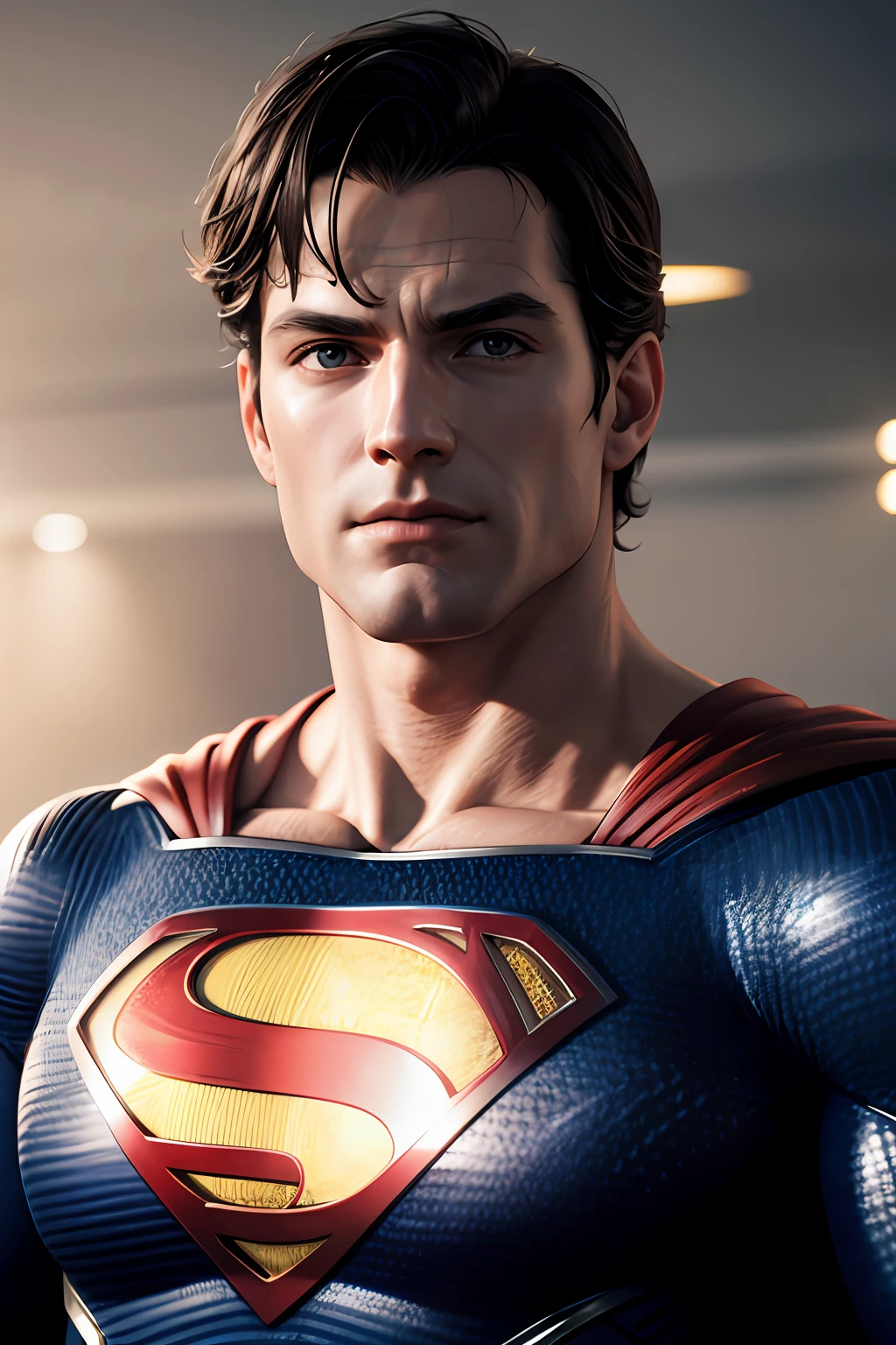 SUPERMAN BLUE EYS, realistically, dynamic lights, old, gray stubble, full shoot, (extremely detailed CG unity 8k wallpaper), trending on ArtStation, trending on CGSociety, High Detail, Sharp focus, dramatic, photorealistic