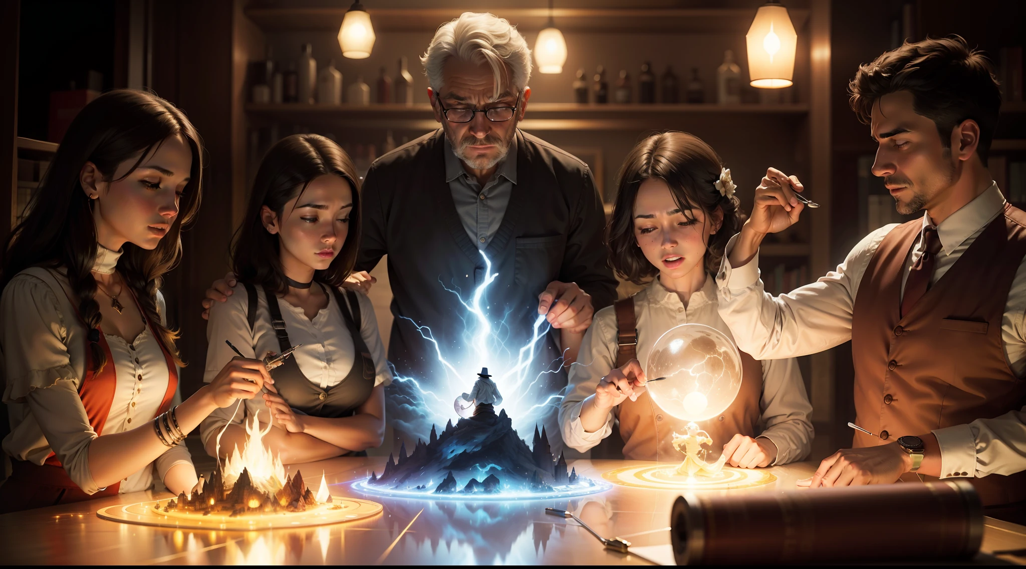 various people creating magic: