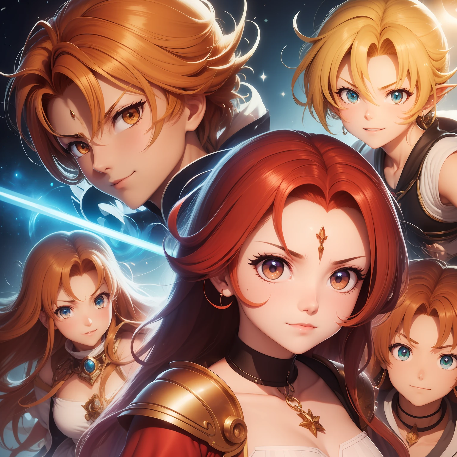 A closeup of a woman in a red suit with a chain around her neck, knights of zodiac girl, Saint Seiya, portrait knights of zodiac girl, Dia de Joana, Ciborgue sereia com um chicote laser, Angewoman Glamorous Digimon, em jojo\A Aventura Bizarra, Senhora Palutena, Arte do local, inspirado em Bartolomeo Vivarini, Torres, rosto detalhado, (((foto de corpo inteiro))), correndo , concentrando magia vermelha na ponta de uma espada, rindo loucamente