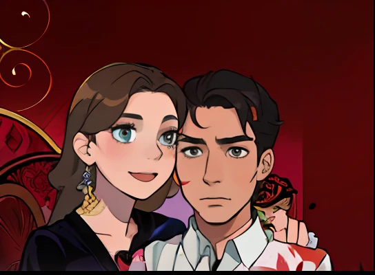 They are posing for a photo together in a red room, Filipe Dru, Magalie Villeneuve, Federico Pelat, Sandra Chevier, Asya Yoranova e Alan Lee, Virginie Ropars, Directed by: Barbara Longhi, Gonzalo Fuenmayor, Jean Pierre Ugarte, George Doutsiopoulos, Valentina Embaralhamento, Ricardo Milos