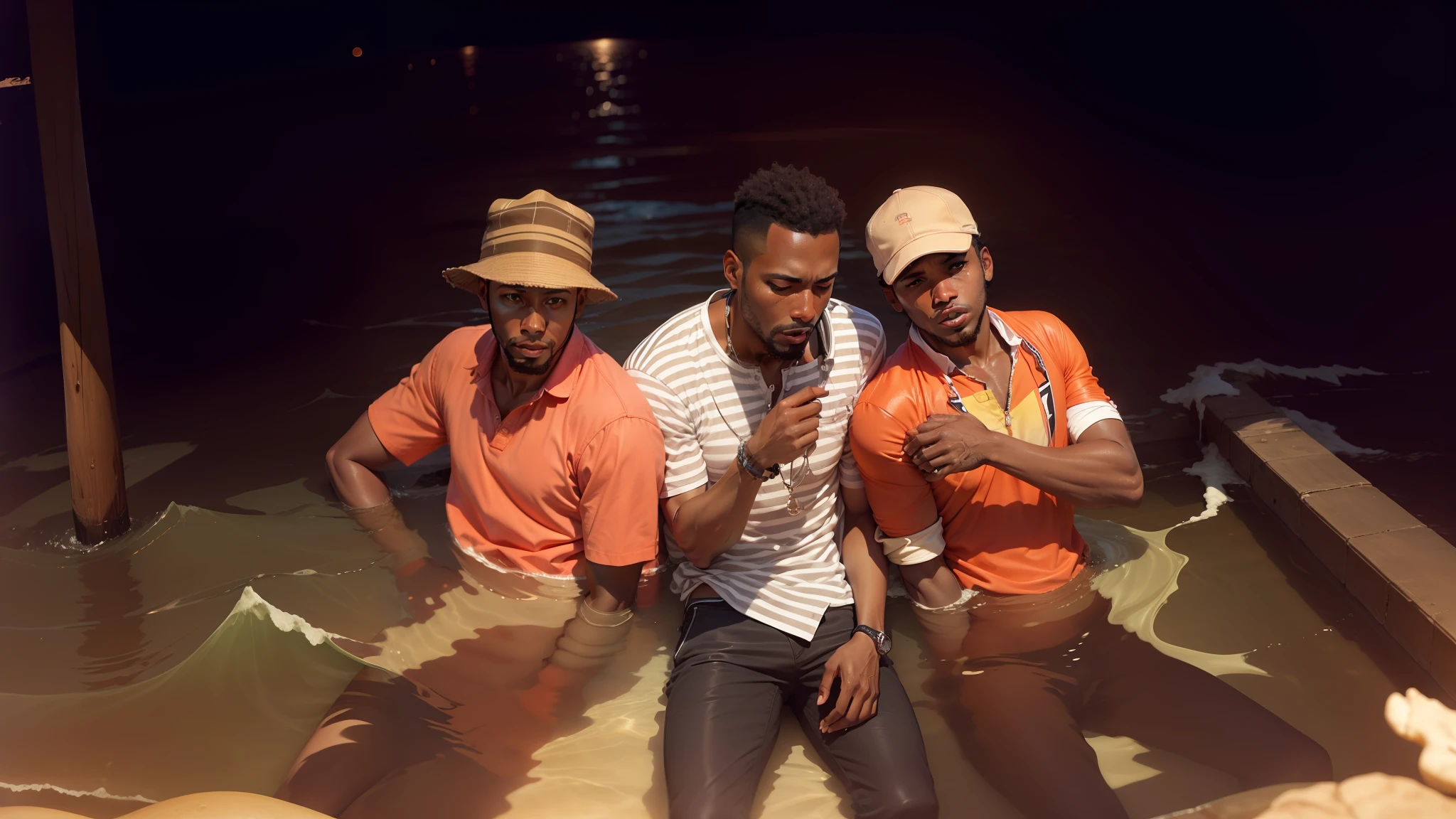 28 year old men, brown skin color, facing the sea --auto