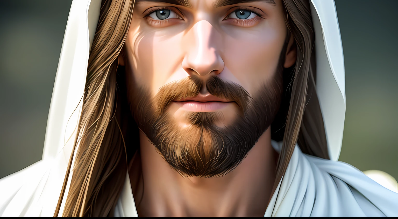 (symmetry),centered,a ((close)) up portrait,(Jesus),a very thin white man with long hair and a beard,wearing a long white robe,35mm,natural skin,clothes detail, 8k texture, 8k, insane details, intricate details, hyperdetailedhighly detailed,realistic,soft cinematic light,HDR,sharp focus, ((((cinematic look)))),intricate, elegant, highly detailed