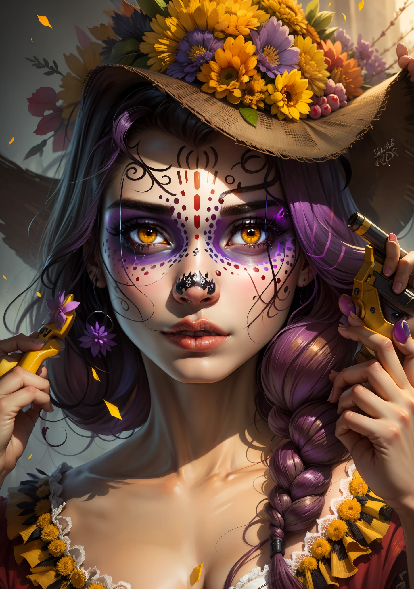 yellow eyes,