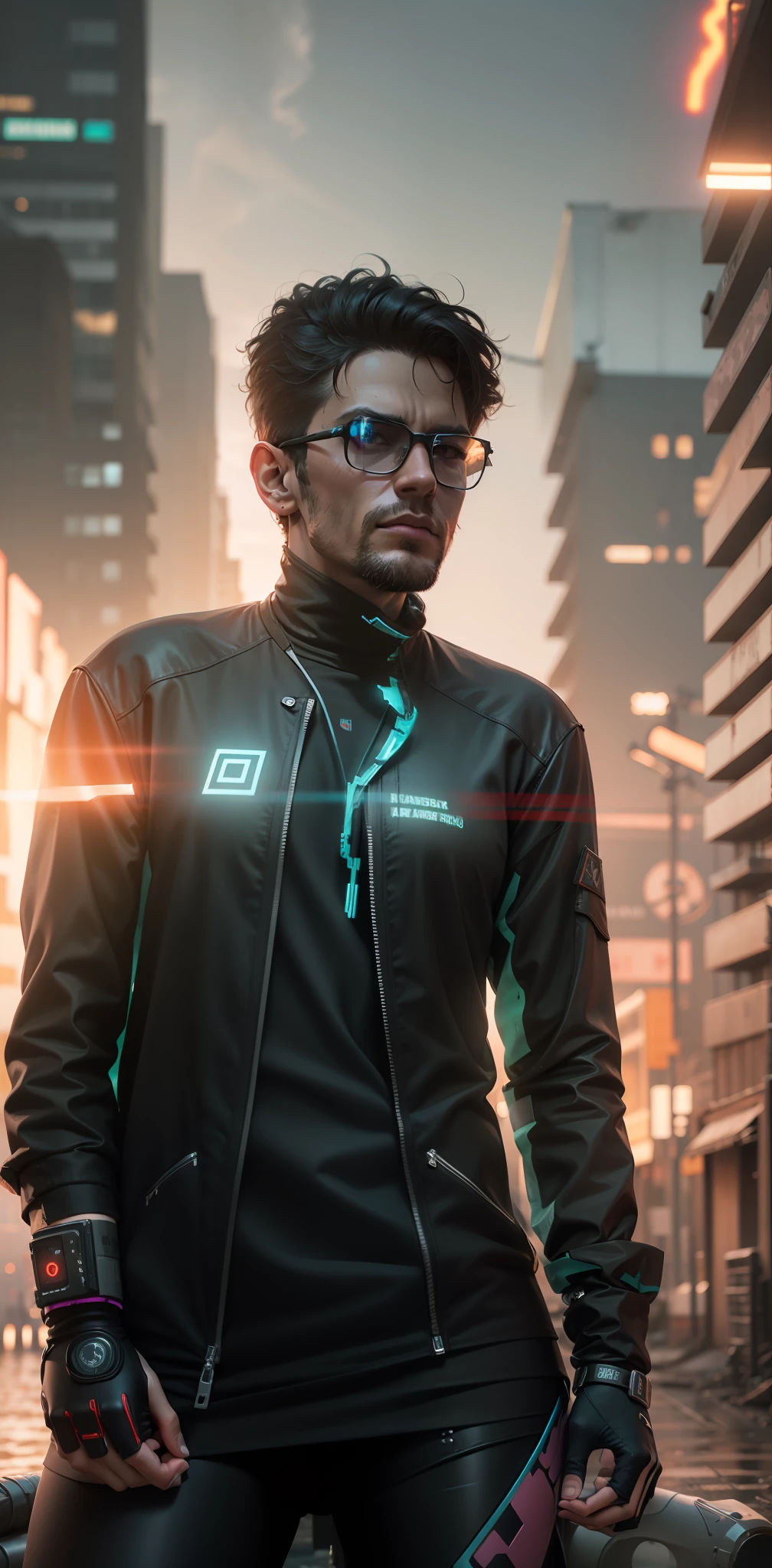 Change background cyberpunk on seaside, 8k ultra realistic