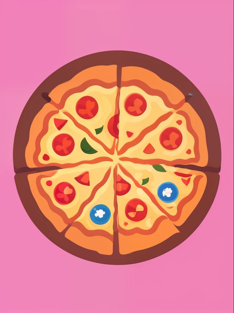 A beautiful pizza icon villain, cores comerciais, vetor, Illustration art, hiper detalhes, foco nítido, Denoise, 8k, estilo de arte de desenho bonito, arte digital