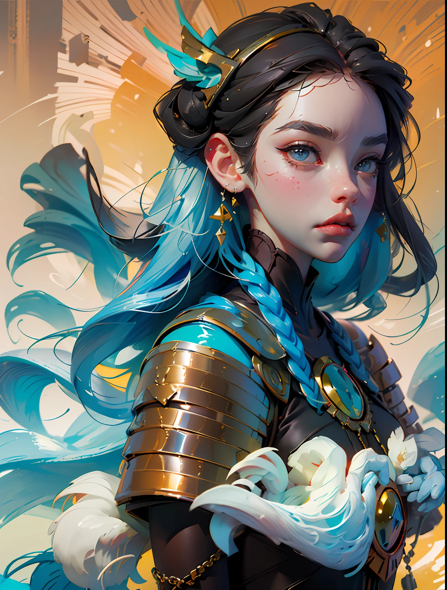 a close up of a woman in a silver and blue dress, chengwei pan on artstation, by Yang J, detailed fantasy art, stunning character art, fanart best artstation, epic exquisite character art, beautiful armor, extremely detailed artgerm, detailed digital anime art, artgerm on artstation pixiv, armor girl --auto --s2