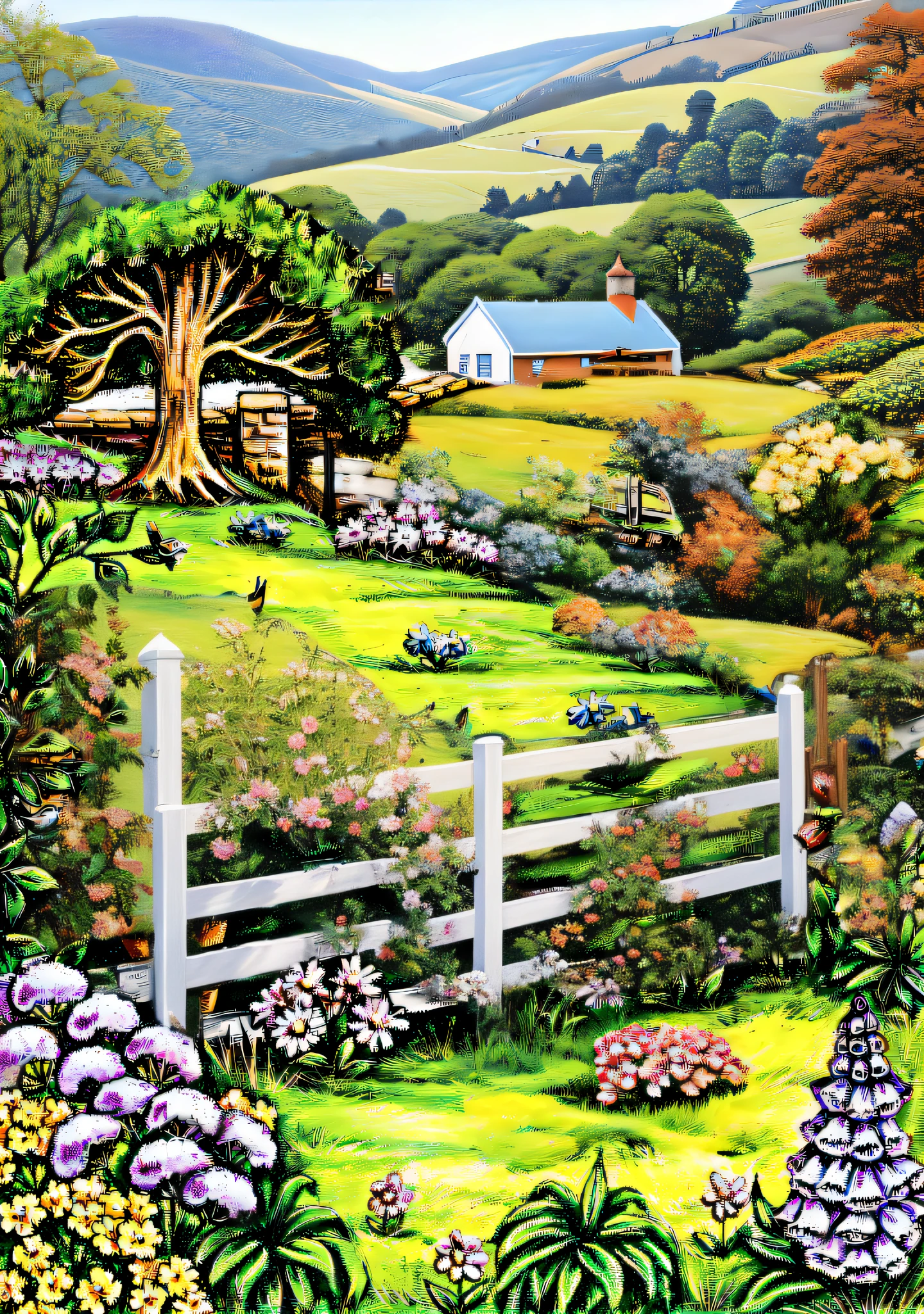 horse behind fence by artist john sloane