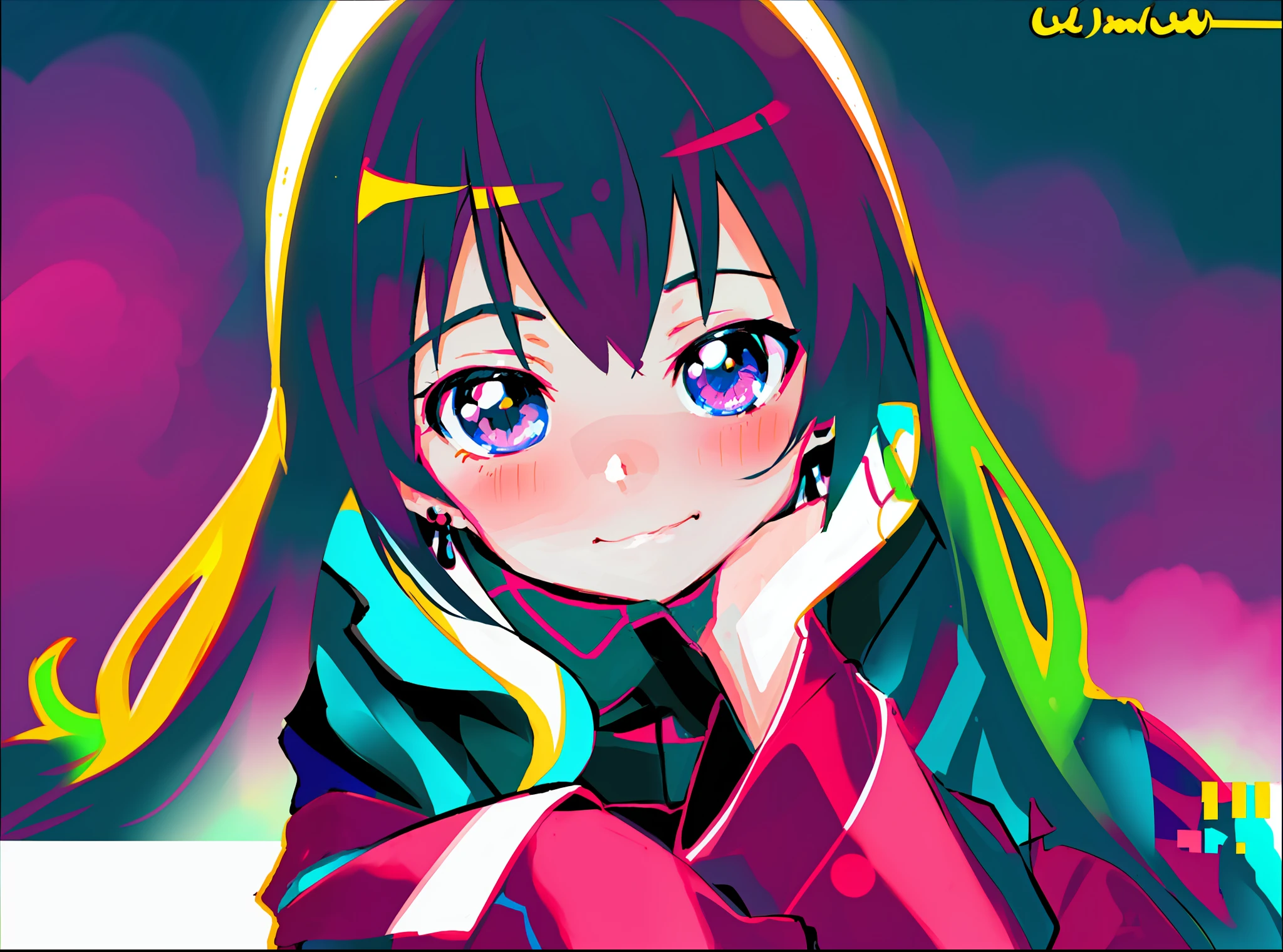 Close up portrait of a person with long hair and pink shirt, Anime girl named Lucy, Anime Best Girl, yuruyuri, Cute anime girl, extremely cute anime girl face, aya takano color style, umaru-chan, cute natural anime face, As an anime character, (Anime Girl), Cute anime face, an anime girl, young anime girl