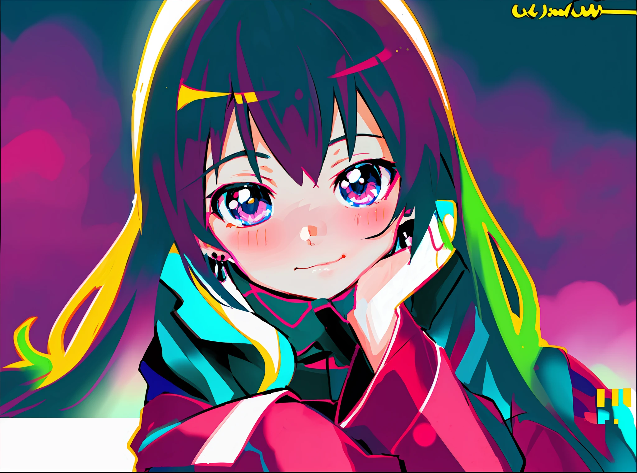 Close up portrait of a person with long hair and pink shirt, Anime girl named Lucy, Anime Best Girl, yuruyuri, Cute anime girl, extremely cute anime girl face, aya takano color style, umaru-chan, cute natural anime face, As an anime character, (Anime Girl), Cute anime face, an anime girl, young anime girl