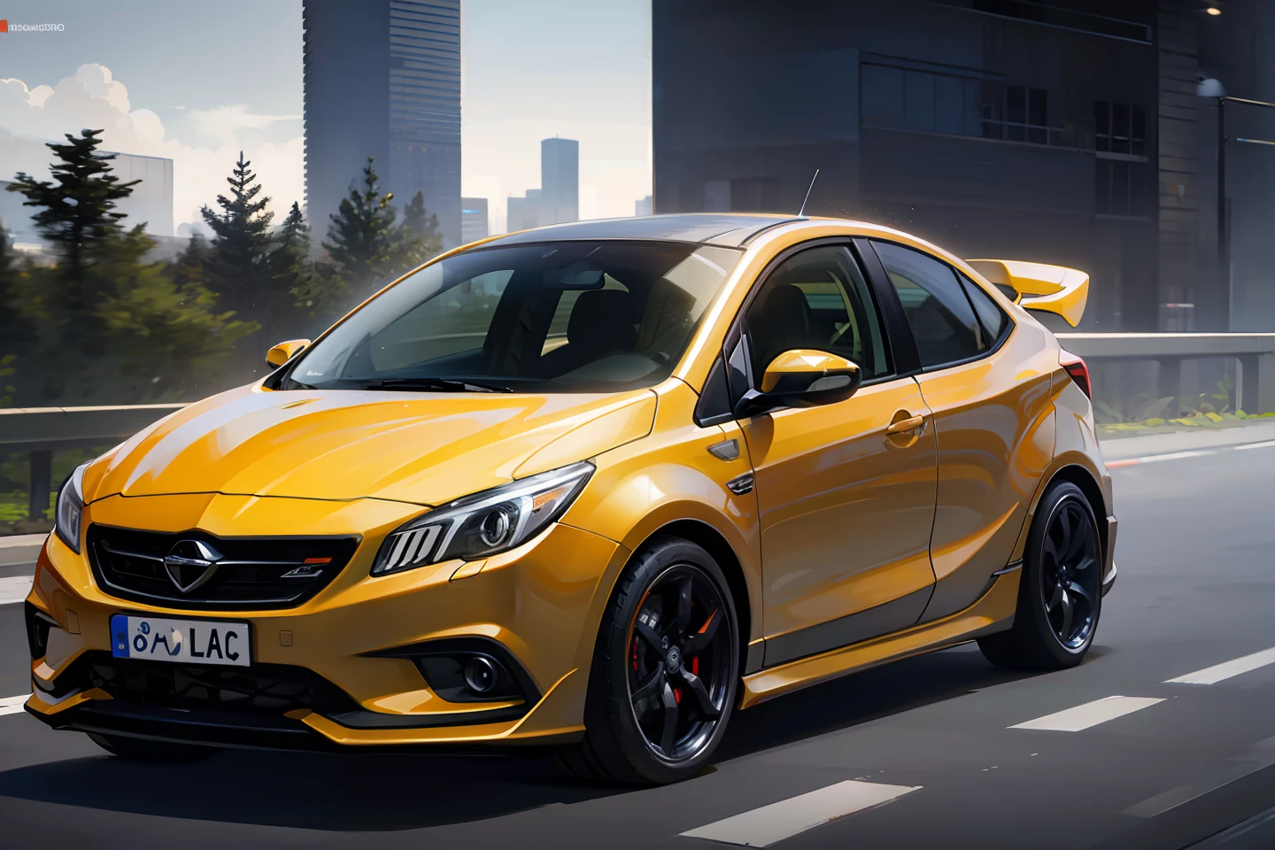 Carro corsa hatch, cor preta, novo, modificado, high definition photo, roda customizada