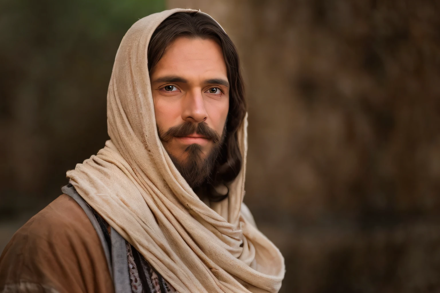 Man with beard and headscarf, (JOHN FOSS) jesus of nazareth, Jesus Cristo, vestido como Jesus Cristo, Rosto de Jesus,  Retrato de Jesus Cristo, Jesus, Jesus Cristo, Mateus Bento, O Senhor e Salvador,