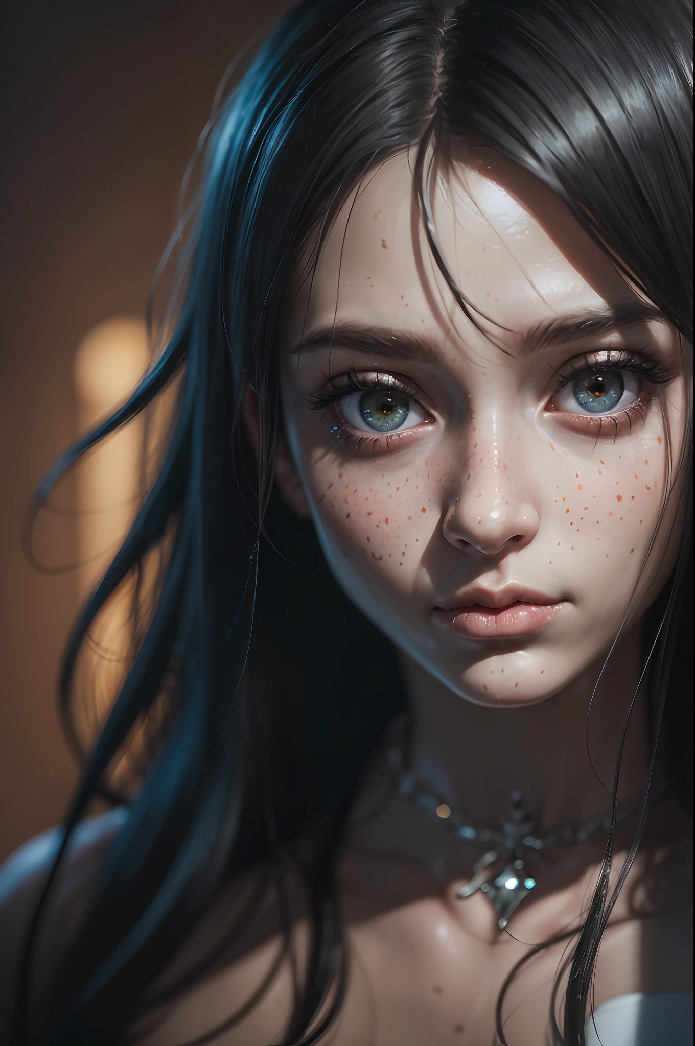 Movie, ((Face close up)), best quality, clear graphics, torch light, (The detail is clear to every hair on the face), 1girl, demonic, evil, nsfw, sexy woman, eye depth, (brother moons), (dead space) ,science fiction, (beautiful glowing red eyes), photo realistic, 20 megapixel, nikon d850, ((vibrant, photo realistic, realistic, dramatic, sharp focus, 8k)), (faded freckles:0.6), subsurface scattering, sharp, retouched, intricate detail, by Greg Rutkowski, by (Jeremy Lipking,:0.8), ((junji ito)), by ralph bakshi,((Silent Hill)), H.R. Giger, Beksinski