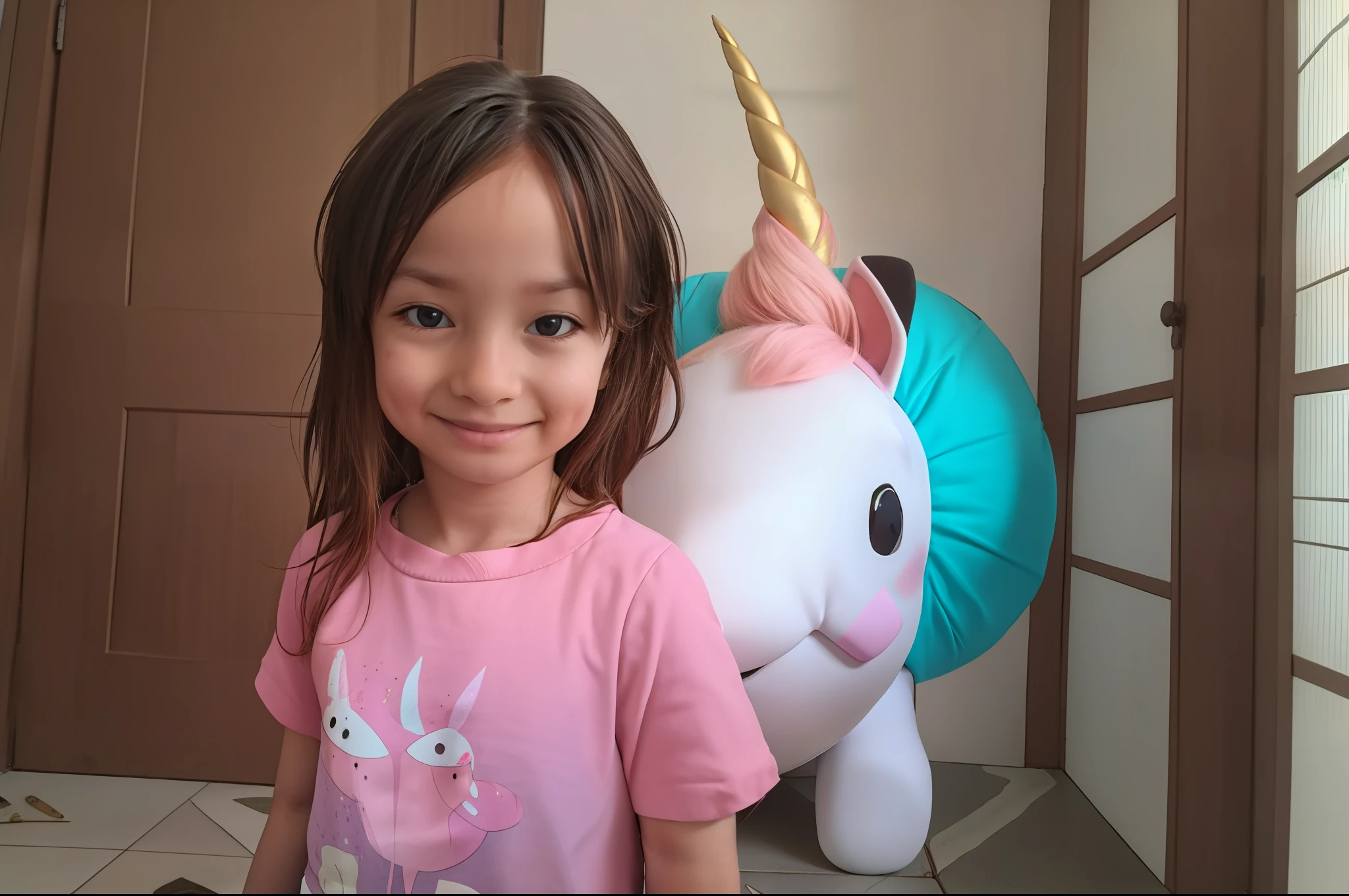 6-year-old girl dressed as a unicorn