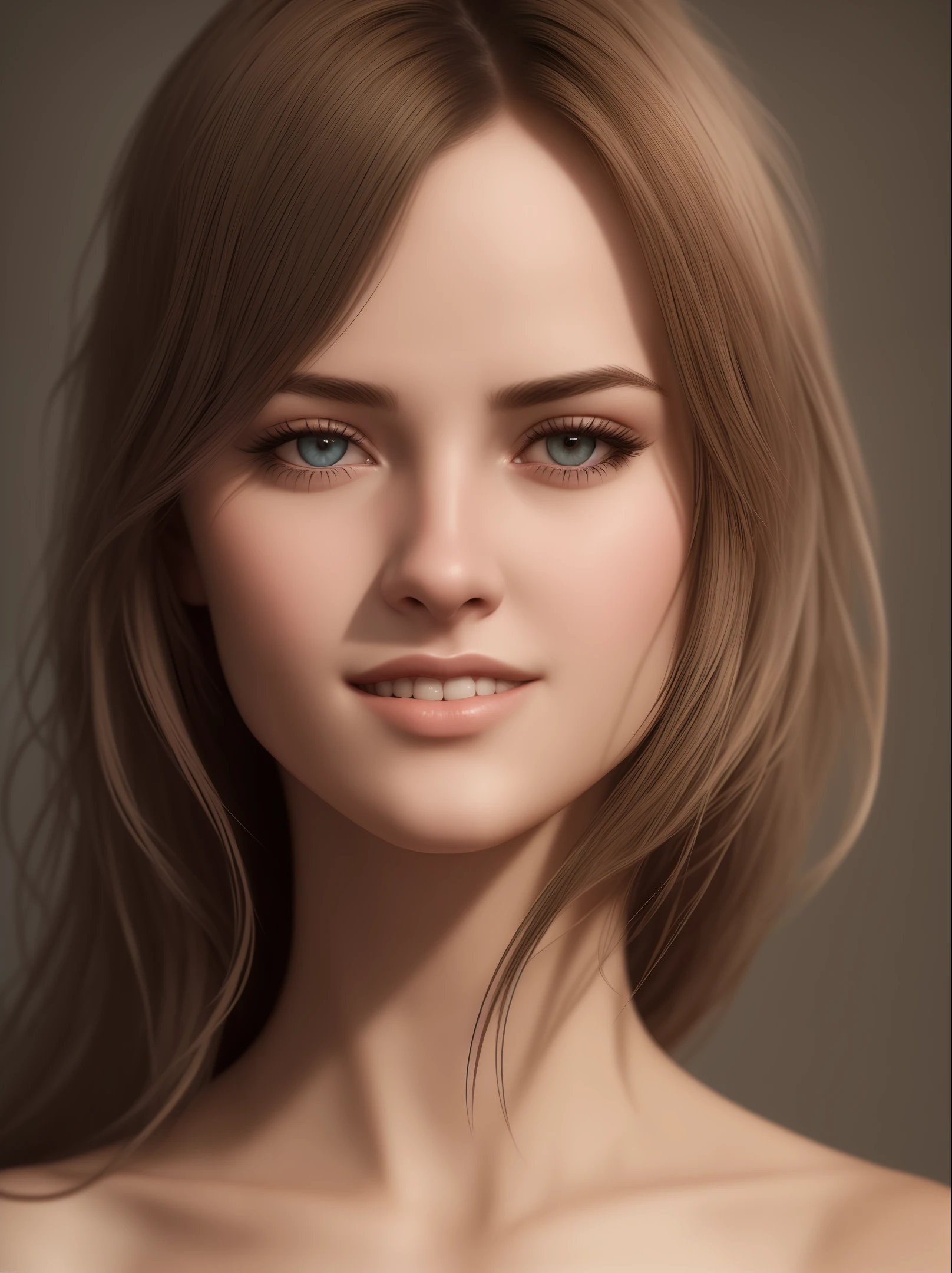 1girl,woman,complex 3d render ultra detailed, smile, portrait of beautiful woman, moody portrait, striking features, beauty, intricate details, dramatic composition, tension, contrast, texture, realism, high-quality rendering, stunning art, high quality, f...
