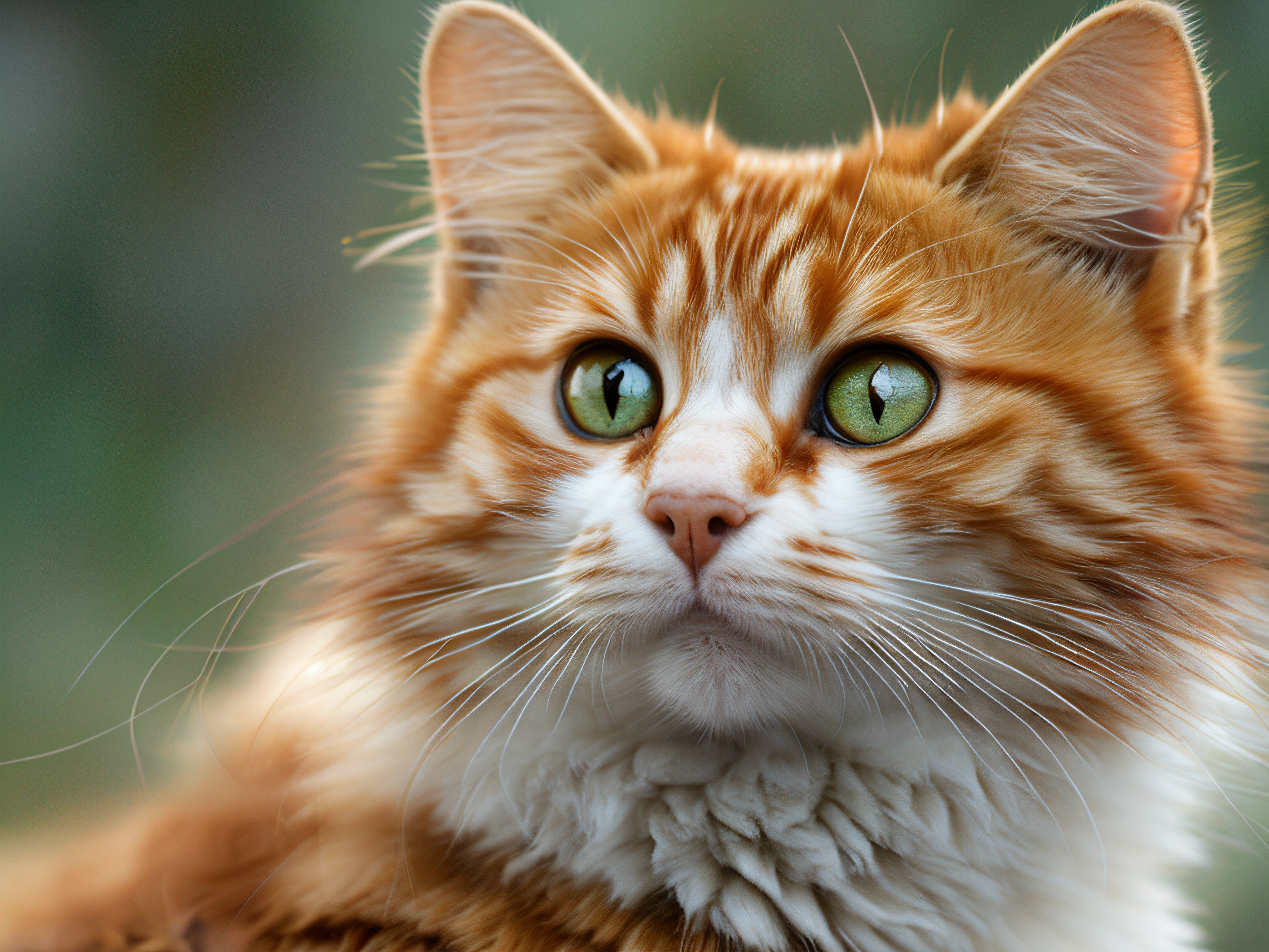 (extremely detailed CG unity 8k wallpaper,masterpiece, best quality, ultra-detailed, high resolution),(best illumination, best shadow, an extremely delicate and beautiful), dynamic angle, floating, high saturation, 

[Foto GingerTomCat, detailed and beautiful green eyes, white fur with orange spots, cat ears, collar with a bell, (playful:1.3), cute expression, long whiskers, soft and fluffy, cute paws, (toy:1.2), looking at viewer, long shot]:0.9