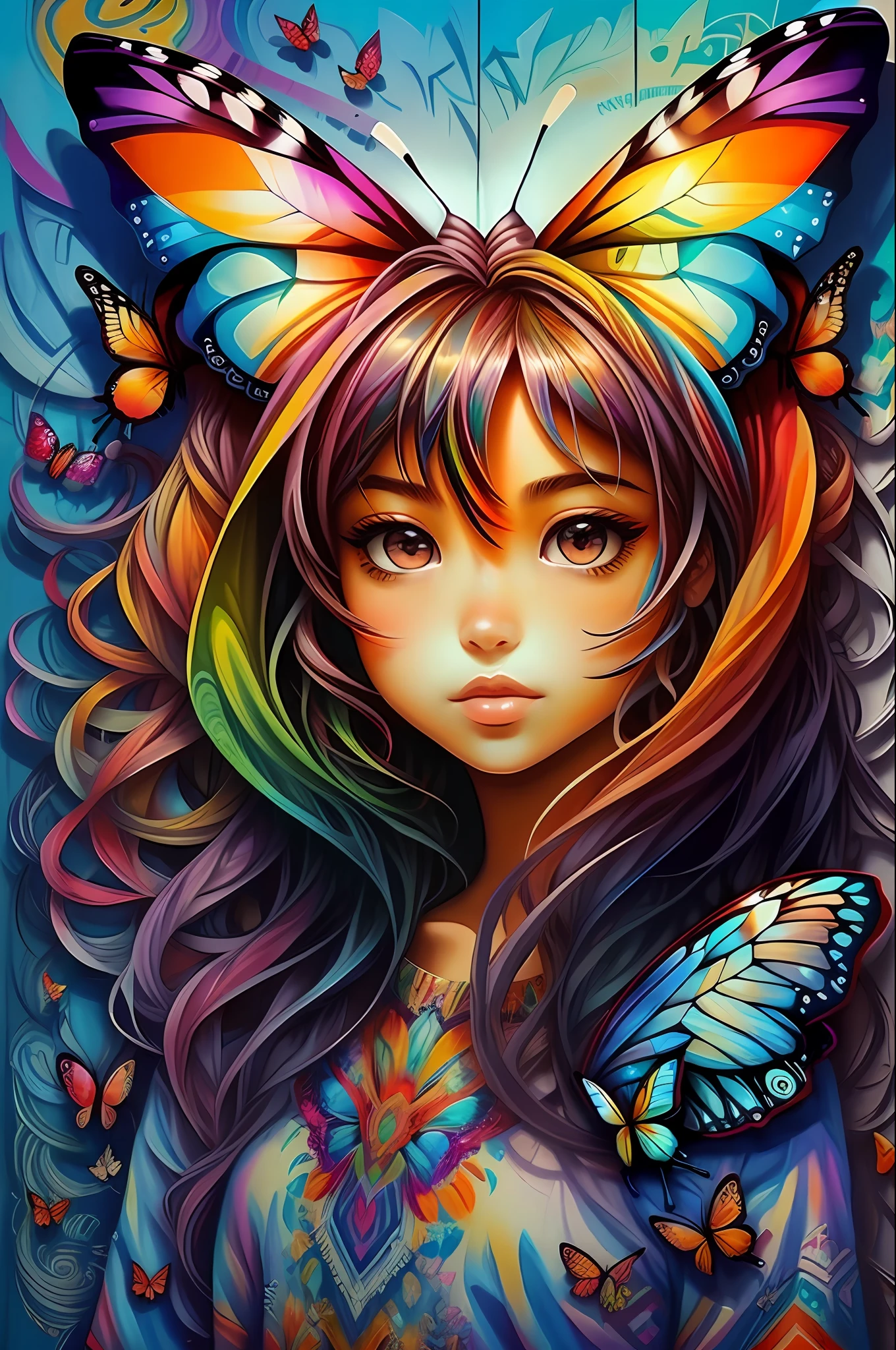 (Butterfly), Eduardo Kobra padding ,wall PORTRAIT geometric multidimensional, art, chibi,
yang08k, beautiful, colorful,
masterpieces, top quality, best quality, official art, beautiful and aesthetic,