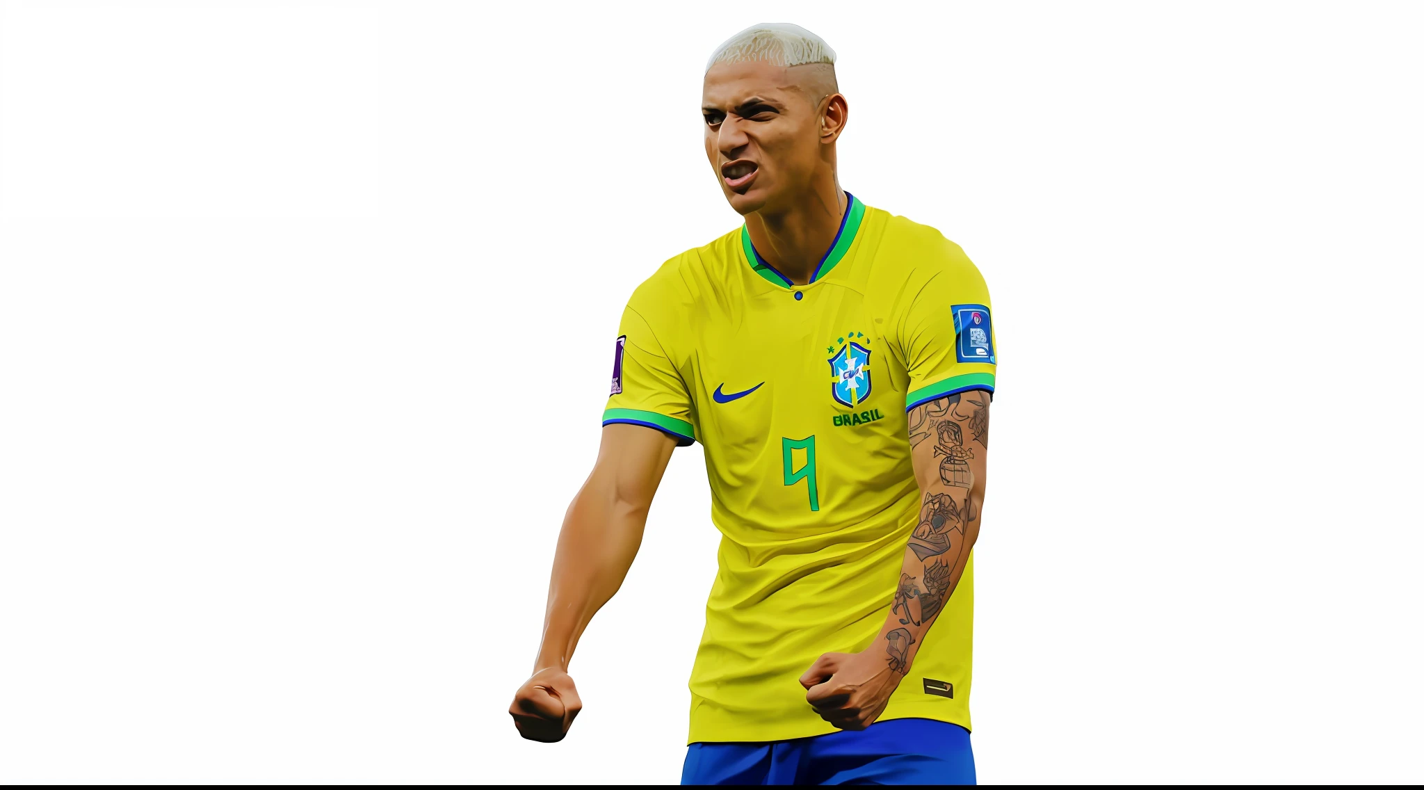 Football player with a tattoo on his arm and a yellow shirt, Ronaldo Nazario, Ronaldo Nazario Fenomeno, Ronaldo Luis Nazario da Lima, Ronaldo Luis Nazario de Lima, luis melo, neymar, neymar jr, feito com photoshop, inspirado em Carlos Berlanga, Neymar em Fortnite, Edon Guraziu, caio santos