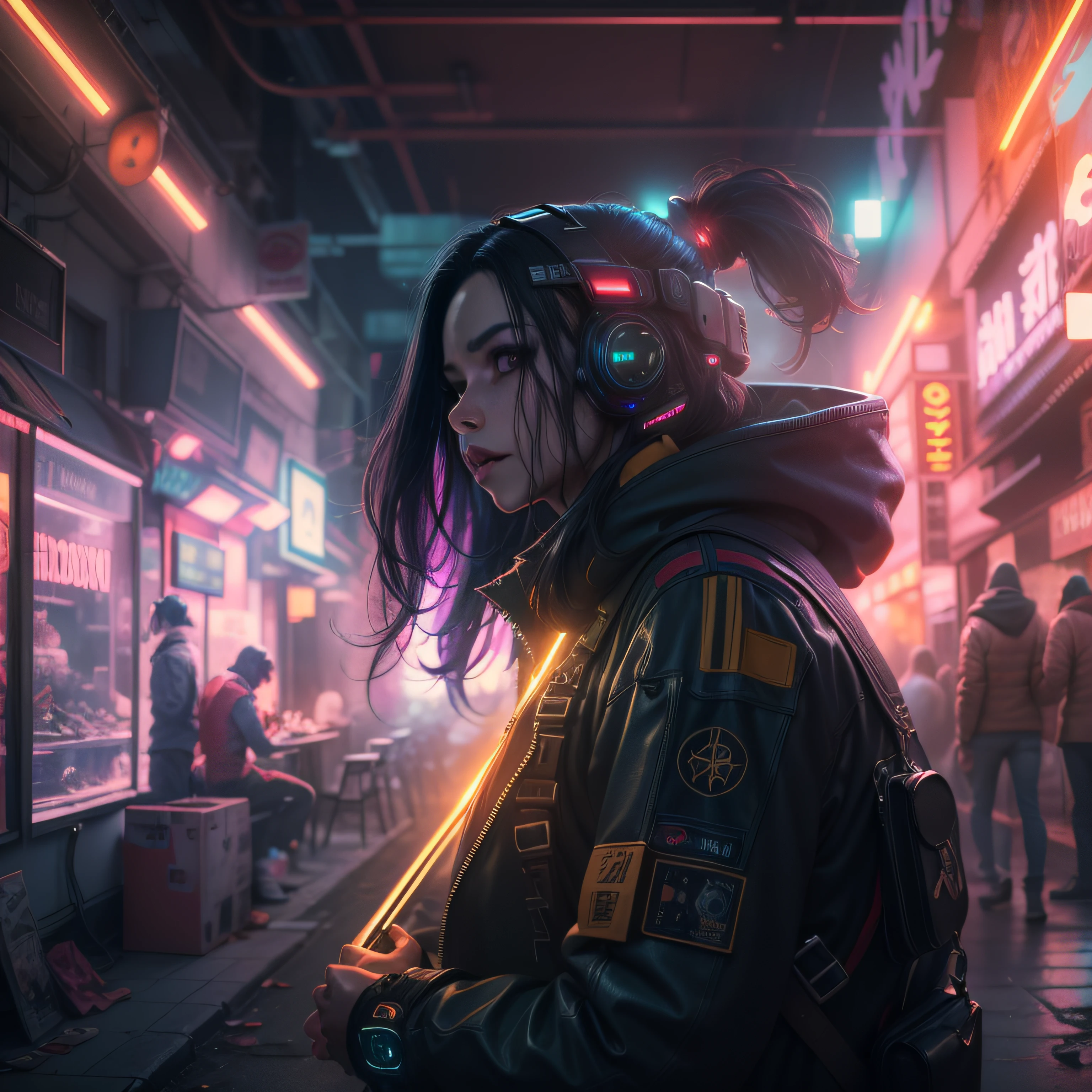 cafard, cyberpunk, Lens Flare, feu, Fujifilm, award winning, Best quality, high resolucion, 8k