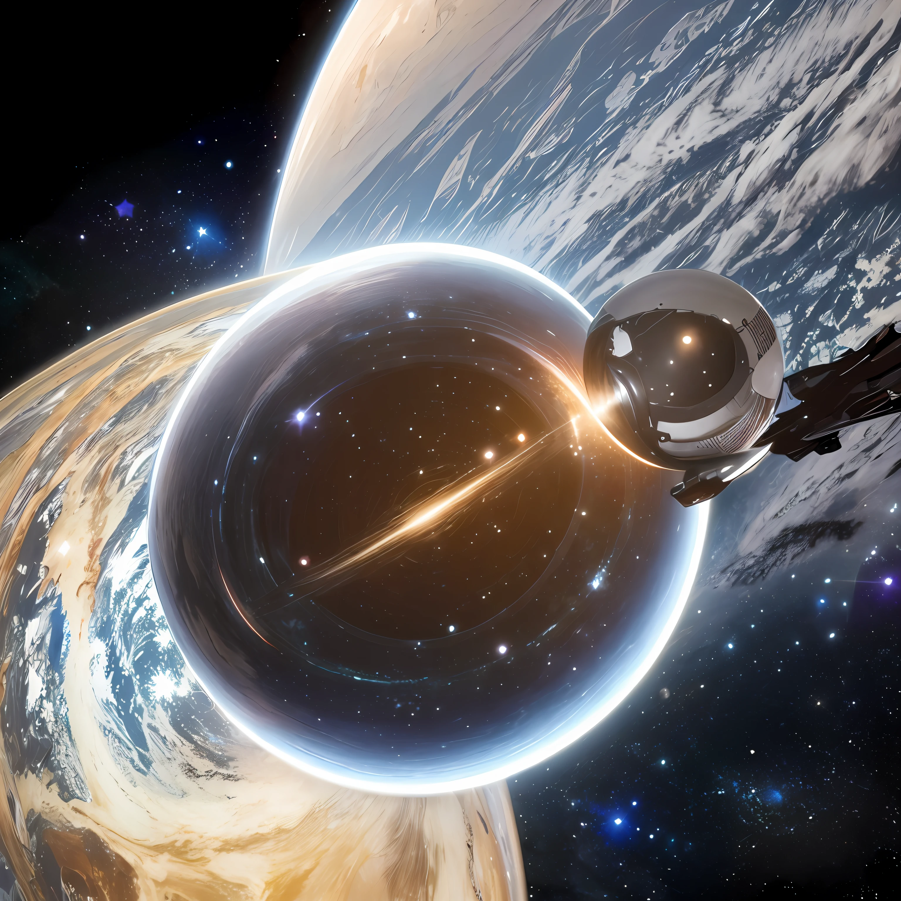 planetas,universo, galaxia com planetas e buracos negros --auto