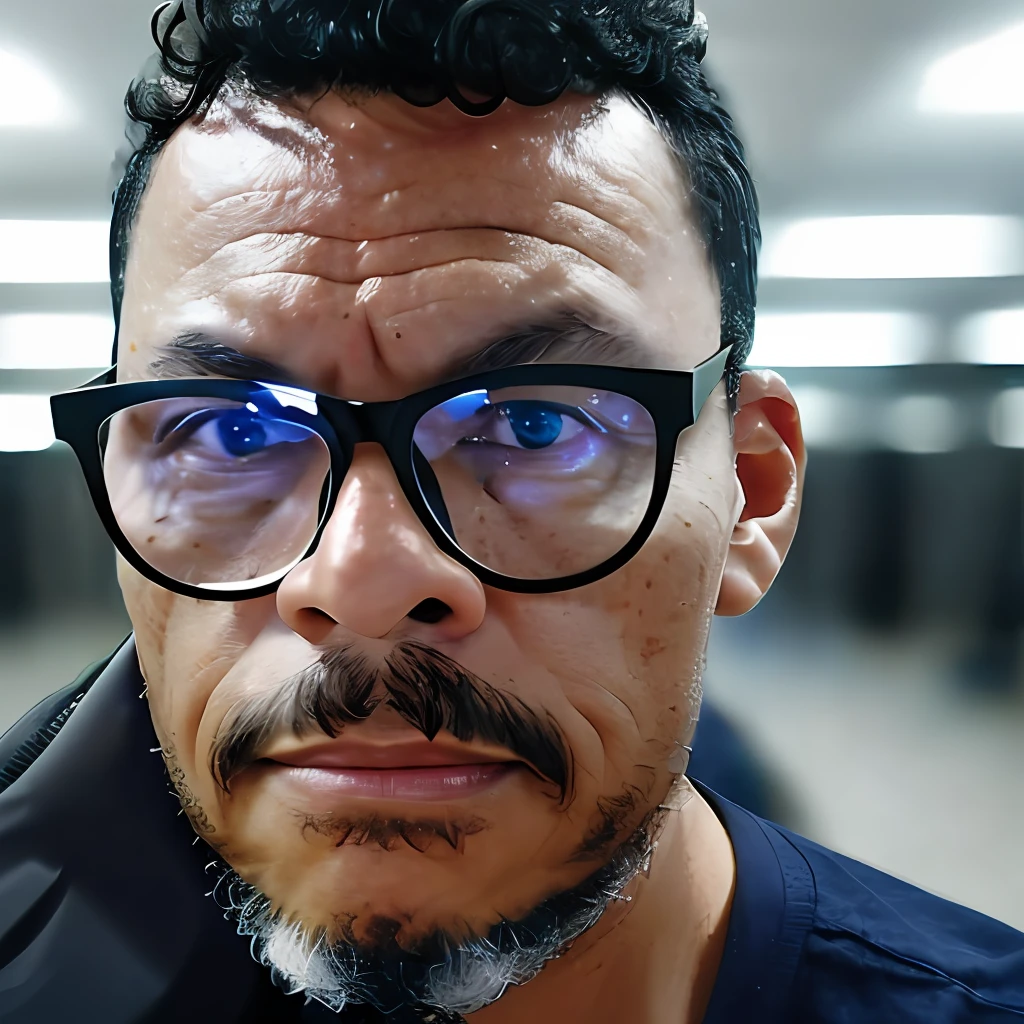 guttonerdvision7, um homem de barba muito comprida e olhos castanhos, Professional Color Grading, sombras suaves, sem contraste, clean sharp focus, cinematic movie photograph