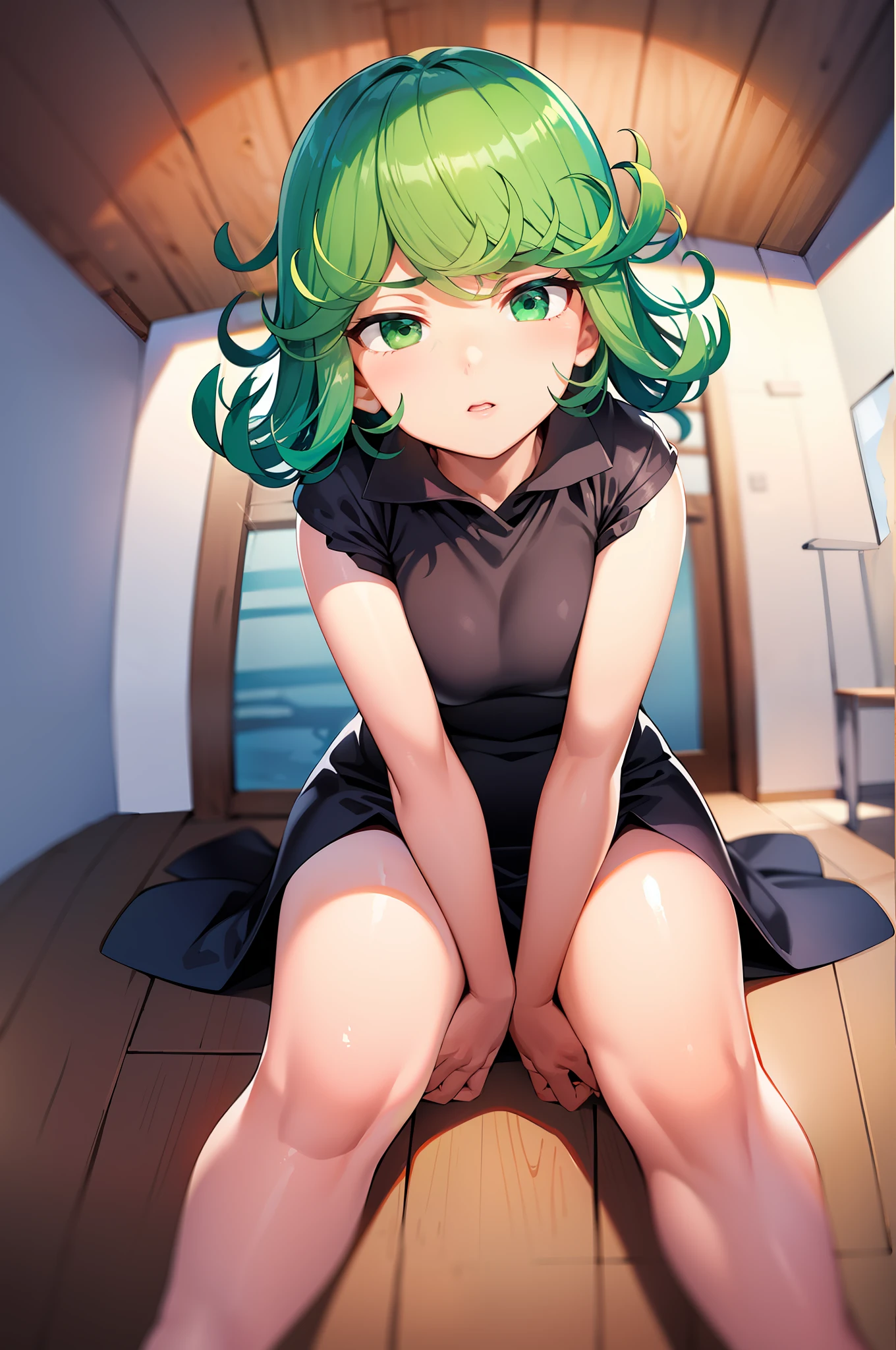 (obra-prima, melhor qualidade: 1.2), sozinho, 1 menina, Tatsumaki, WeChat, boca fechada, looking up at the audience, hands on face, flutuando no ar, ela usa traje voador Dunhuang, calcinha aparecendo