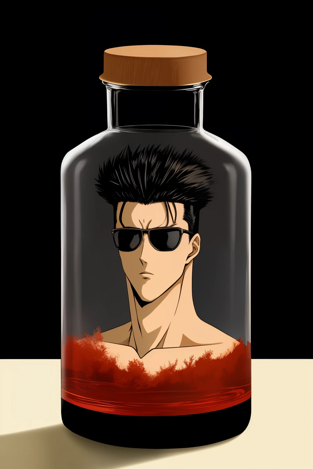 realista, Obra-prima do anime, Toguro, Sem humanos, 1 decapited Head em Jar, .....jar, head only,