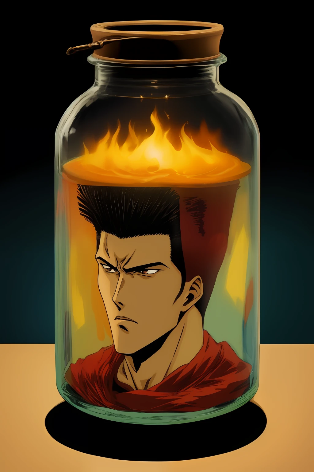 realista, Obra-prima do anime, Toguro, Sem humanos, 1 decapited Head em Jar, .....jar, head only,