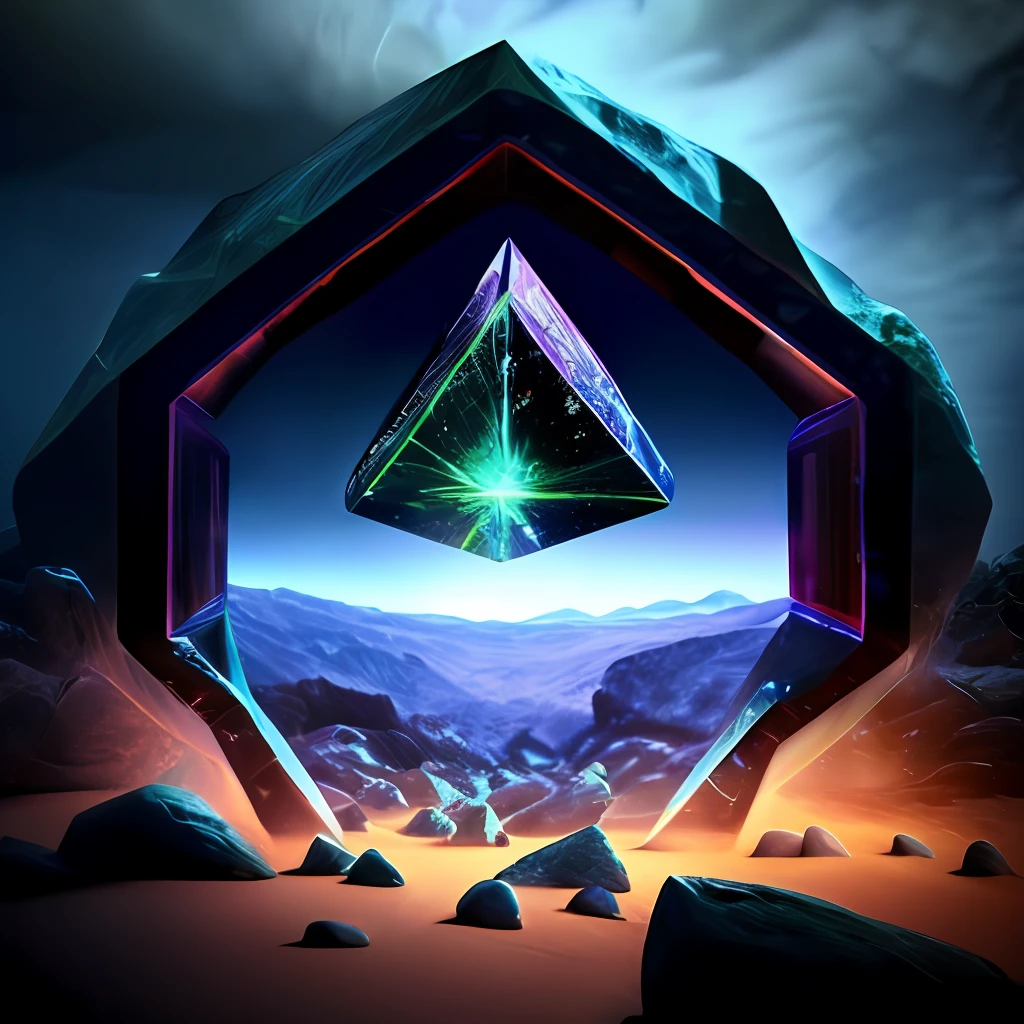 Massive energy crystal in the middle of a cosmic horror cave
