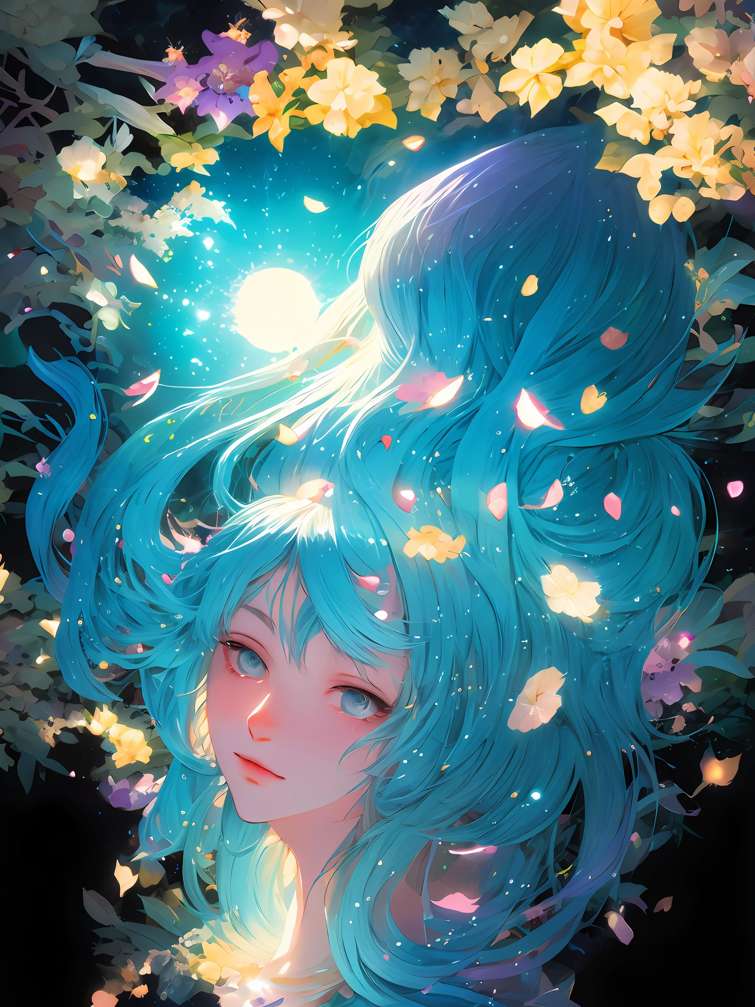 anime art nouveau, the non-binary deity of spring, loish |, dreamy psychedelic anime, a maid in a magical forest, dreamy illustration, soft anime illustration, inspired by Victor Mosquera, lolish, in style of digital illustration, anime graphic illustration, inspired by Asaf Hanuka,masterpiece, best quality, (extremely detailed CG unity 8k wallpaper), (best quality), (best illustration), (best shadow), absurdres, realistic lighting, (Abyss), beautiful detailed glow