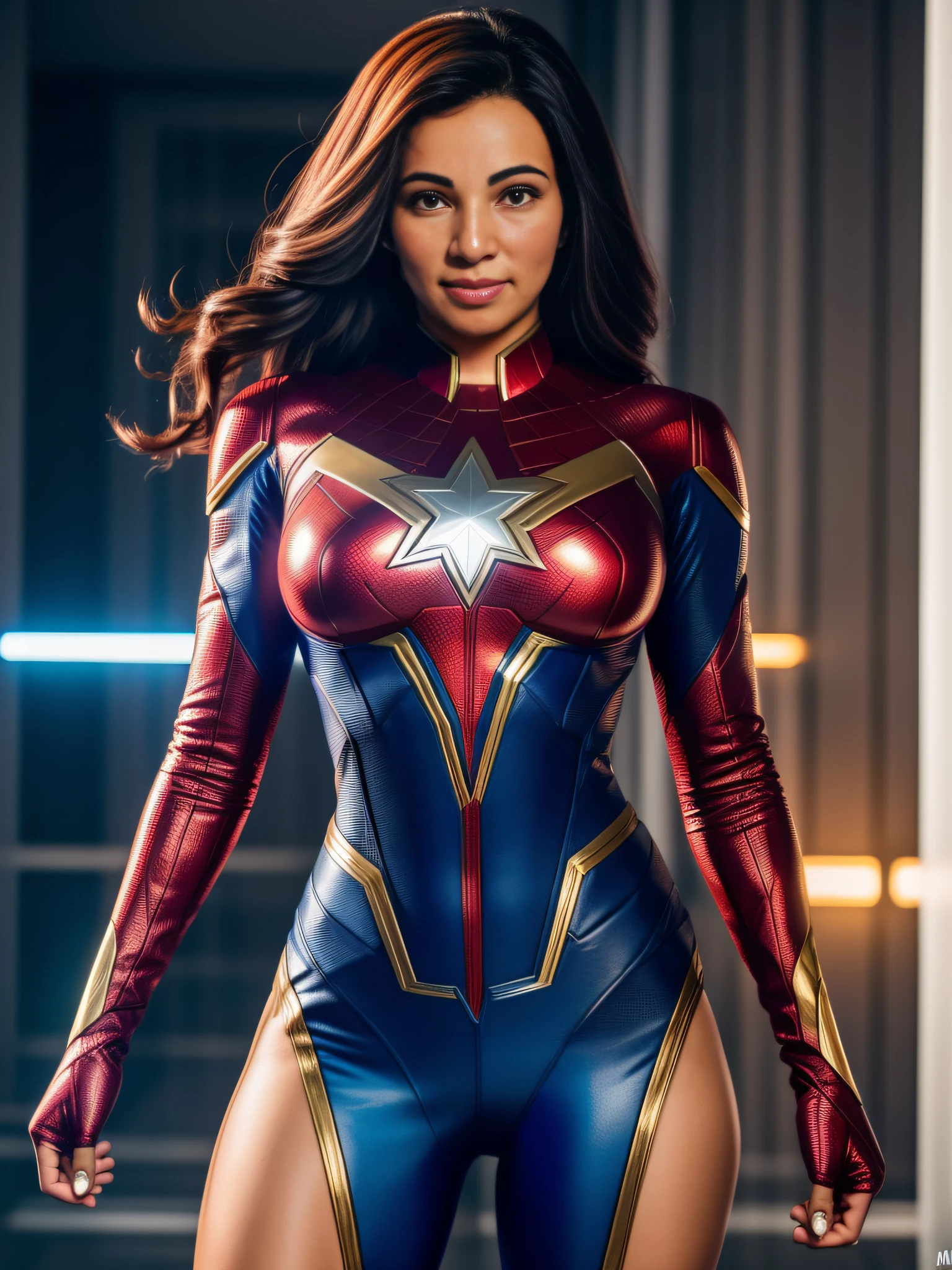 uma mulher, miss marvel, 8k, sexy, Kinematic, detalhada
