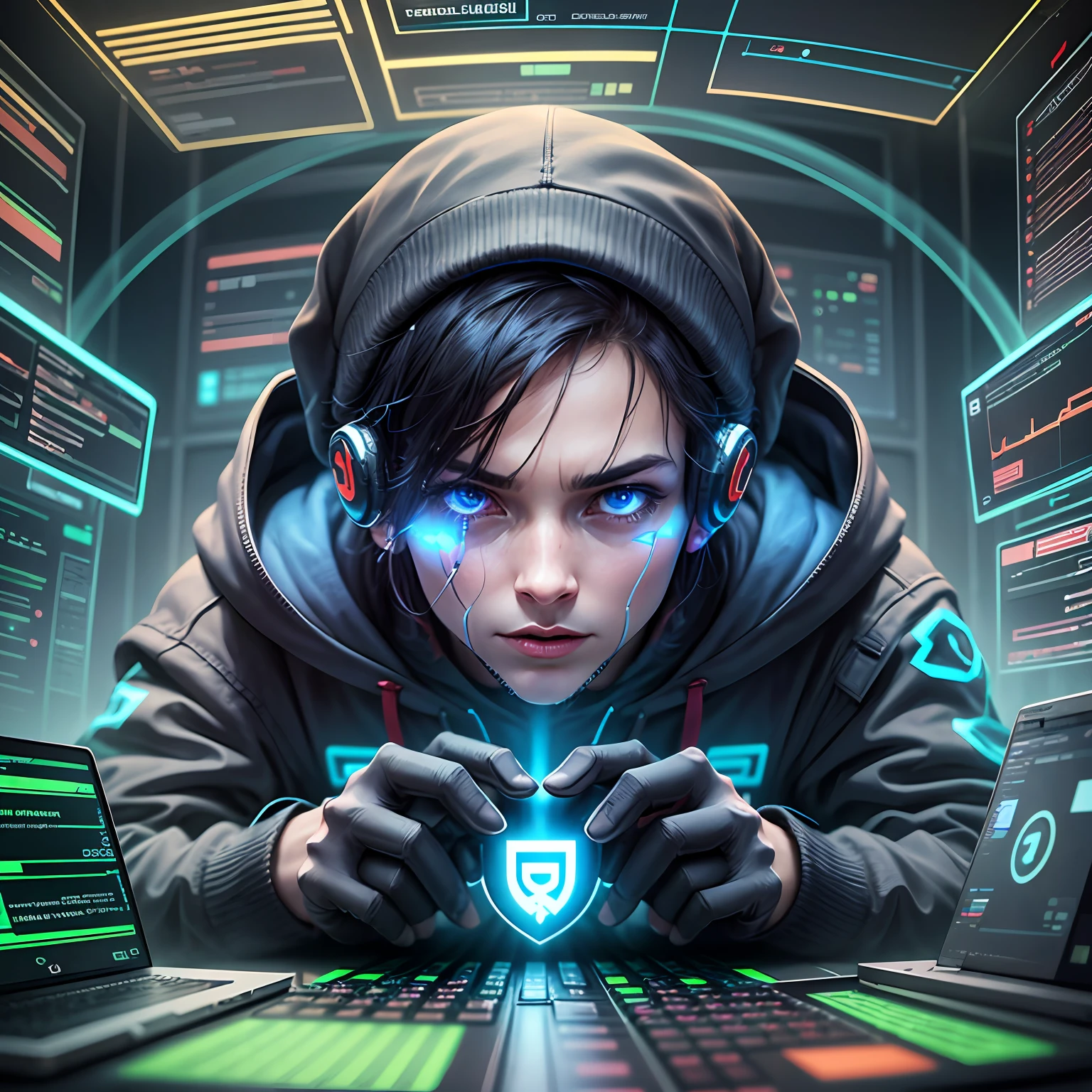 A hacker talking about cybersecurity , com o logotipo SmartSec
