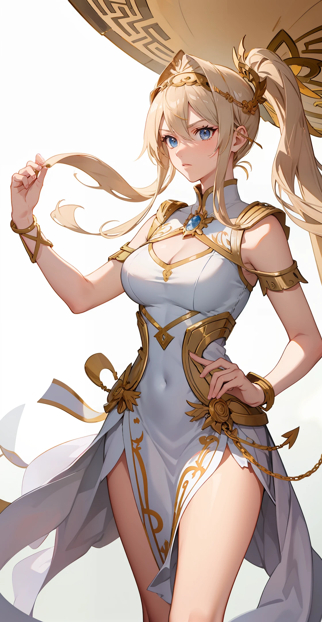 Athena Greek Goddess of Wisdom Ready for a Battle in an Anime Version
