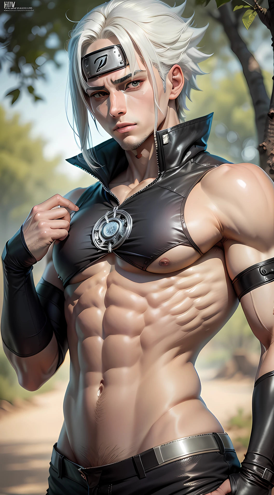 anime men, naruto, Sem camisa, corpo inteiro, corpo magro, not shirt, mostrando pernas,roupa alta, perfect hand, Olhos detalhados, olhos perfeitos, roupas detalhadas, 4k resolution, fotografia ultra detalhada, brilhante, Detalhes do Fractal da Luz do Sol, profundidade de campo, rosto bonito detalhado, ambiente feliz, postura corporal natural, ultra detalhado, ultra preciso detalhado, Uplighting, Fundo 4k, Anatomia Perfeito