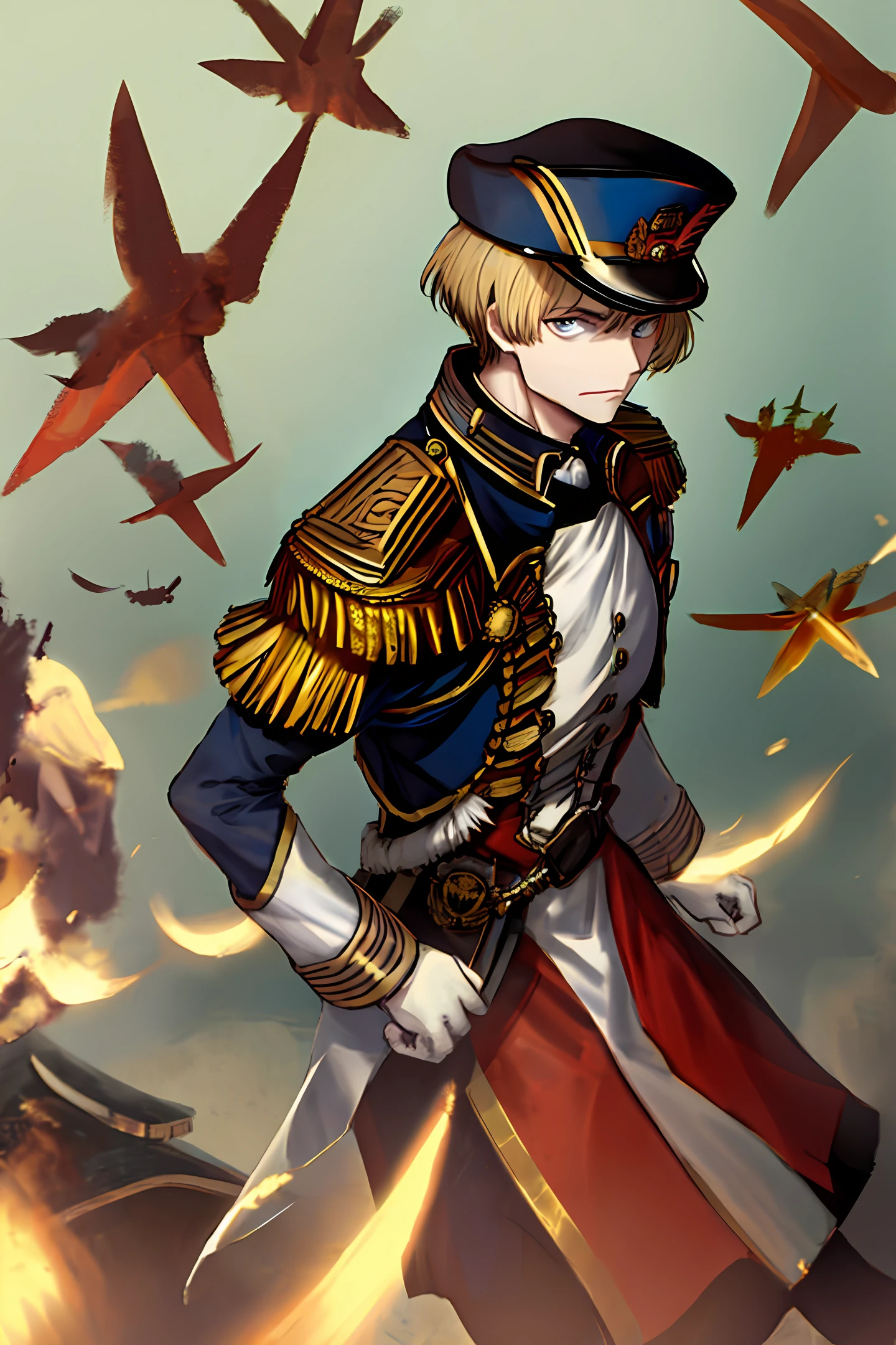 French commander Napoleon BONAPARTE ready for battle in an anime version