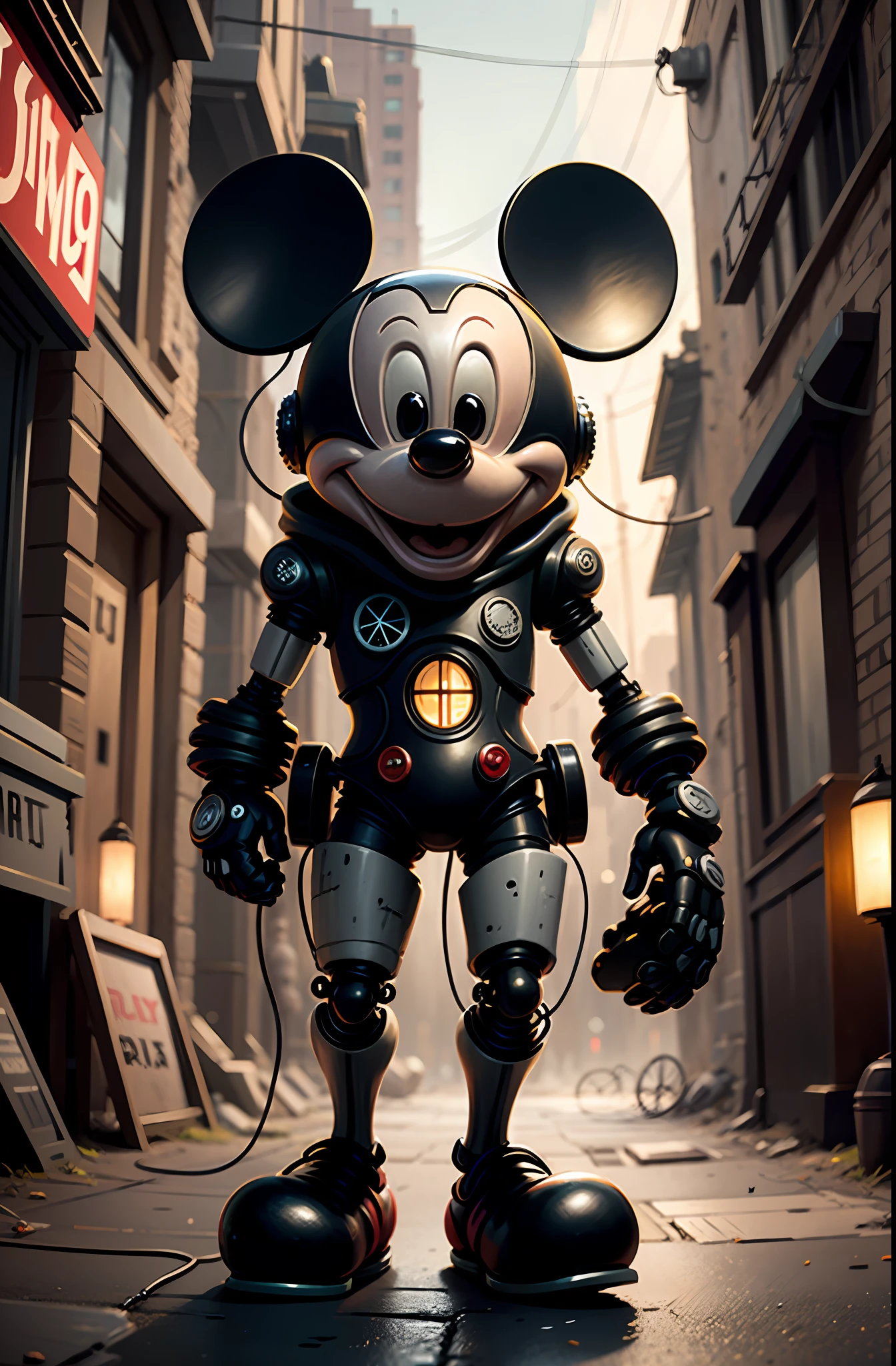 cyberpunk robot Mickey, , Roboto