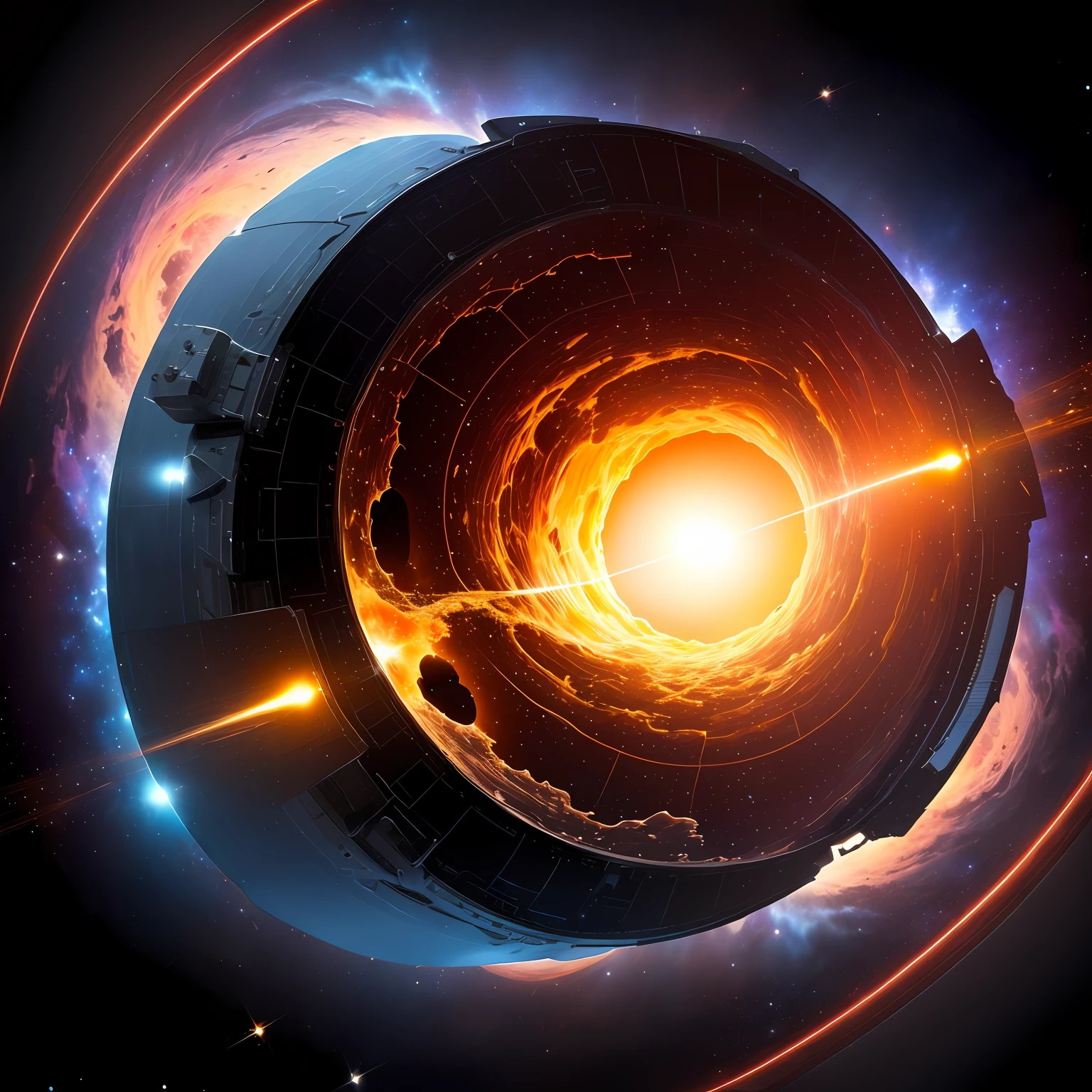 The spacecraft is close to a supermassive black hole