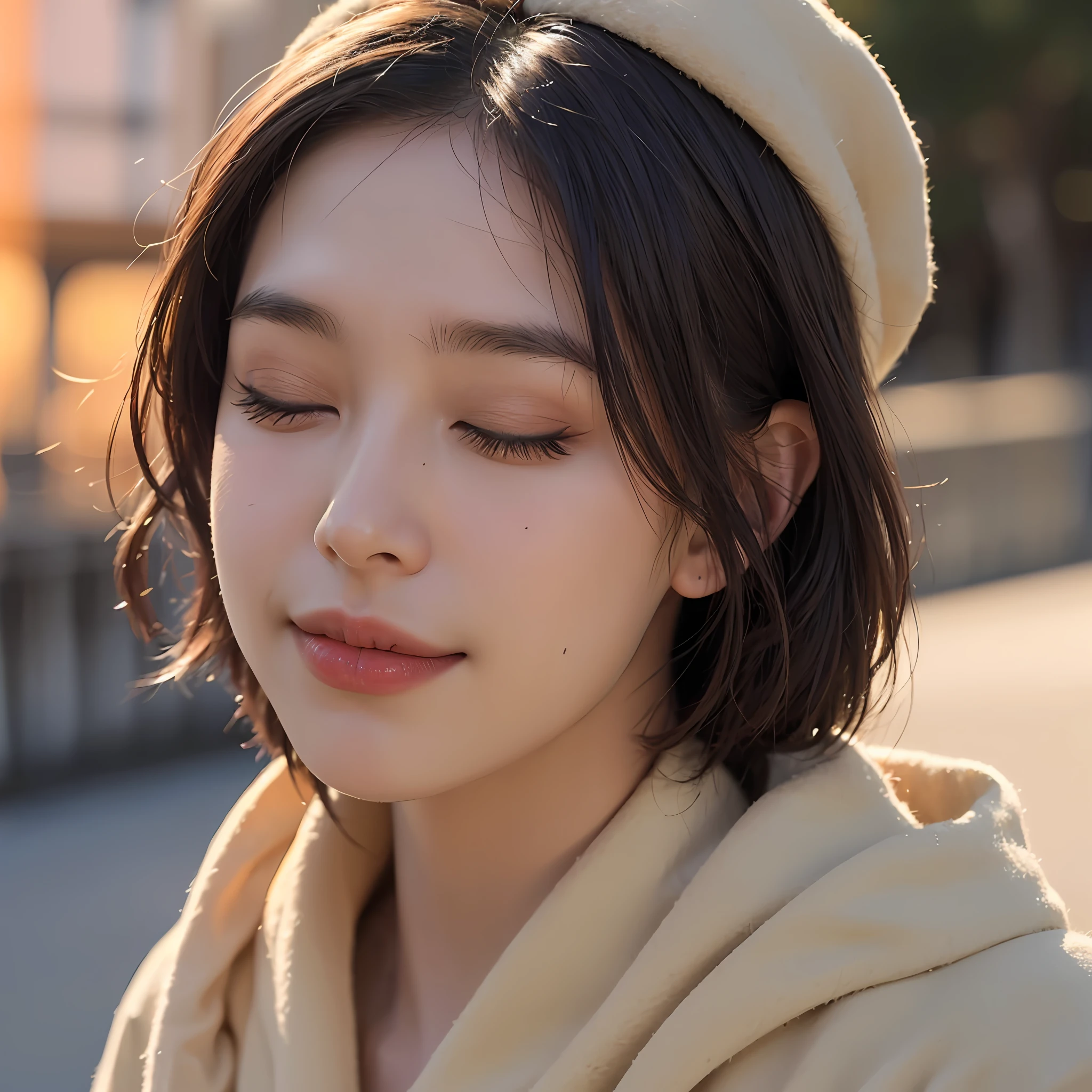 (awaitingtongue-sd-v1-800:1.1), photo of a young woman, (extreme closeup mouth shot) of a young woman in robes (with her eyes closed:1.2) with short hair, National Gallery of Art Highlights, sunset, staring at the viewer, antview, bokeh, closeup of face, highly detailed, 8K, stunning, hdr, subsurface scattering, global illumination, film still, Film-like, bokeh, 3d, vivid color/golden hour/raytraced/warm --auto