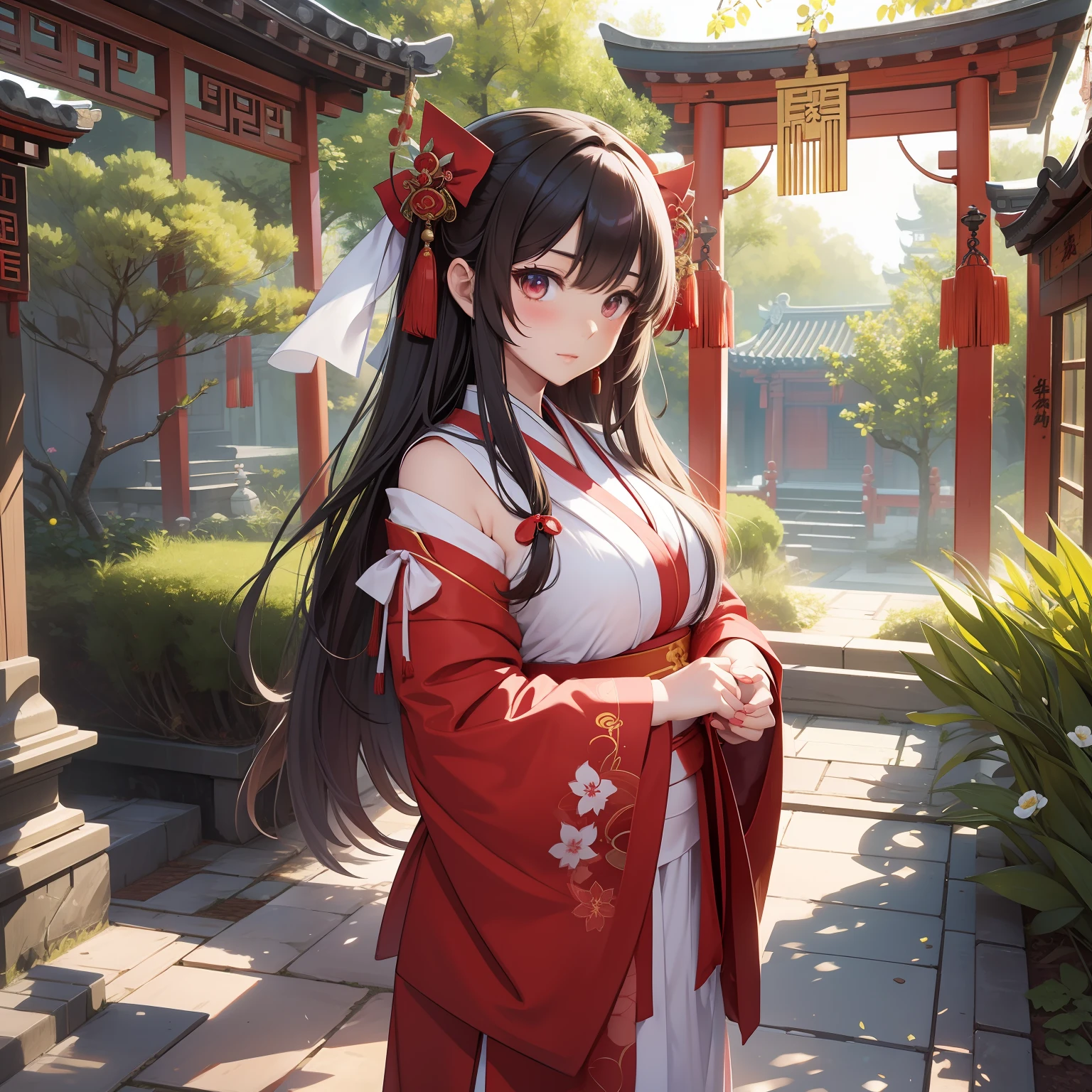 shrine maiden, goddess, China Goddess