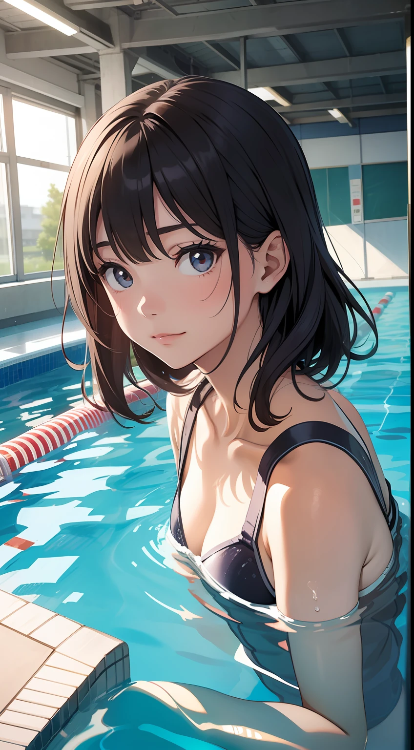 hi-school girl、schools、swimming pools