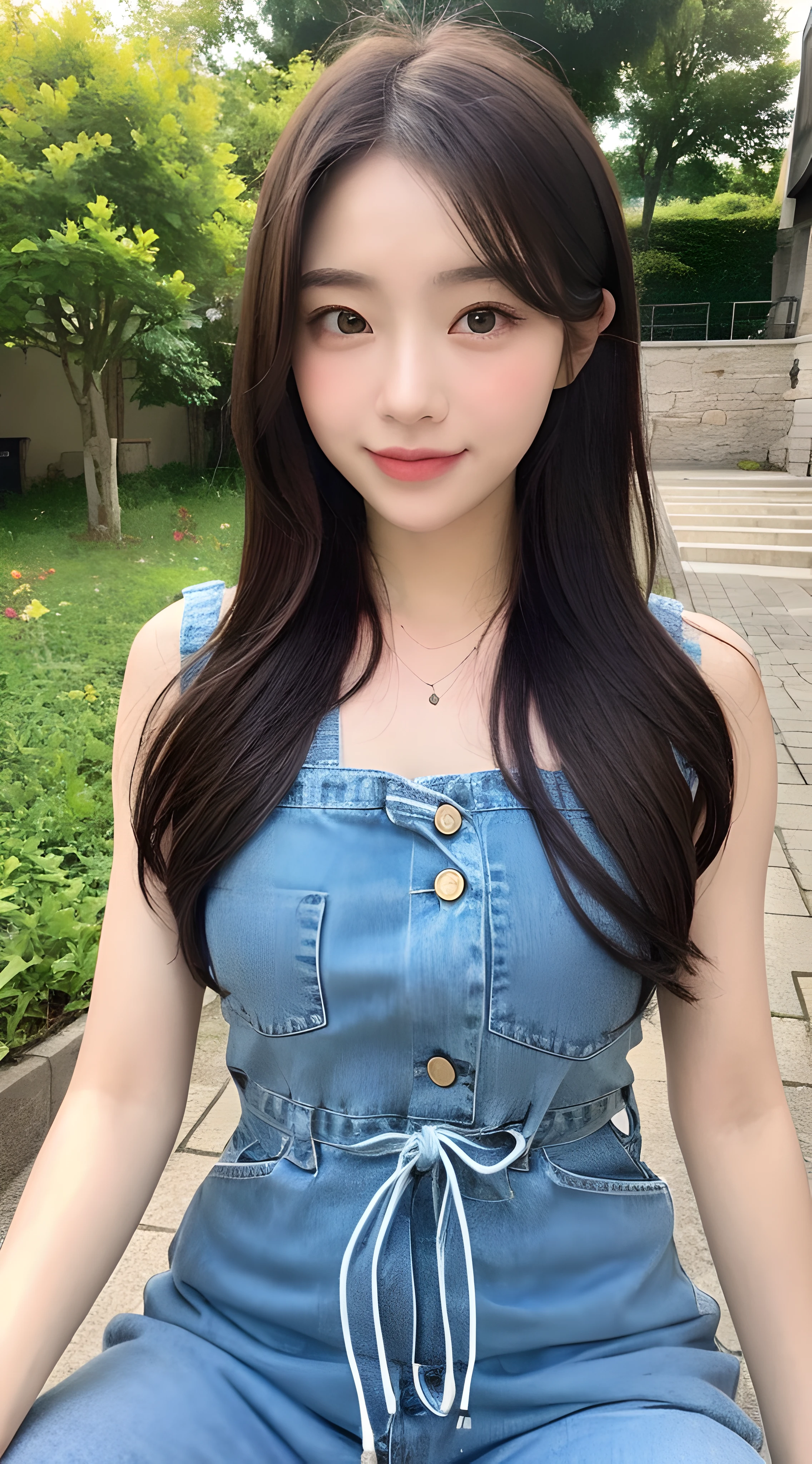 (((Best image quality,8K quality),tmasterpiece)), Drawing style tag: Natural casual hairstyle:1.2, dress detailed:1.1, The body emphasized: 1. Slender female abs:1.3, Summary of body details: Refined face:1, 二重まぶた:1, ssmile:1, Picture scene details: Beautiful village, Female life.