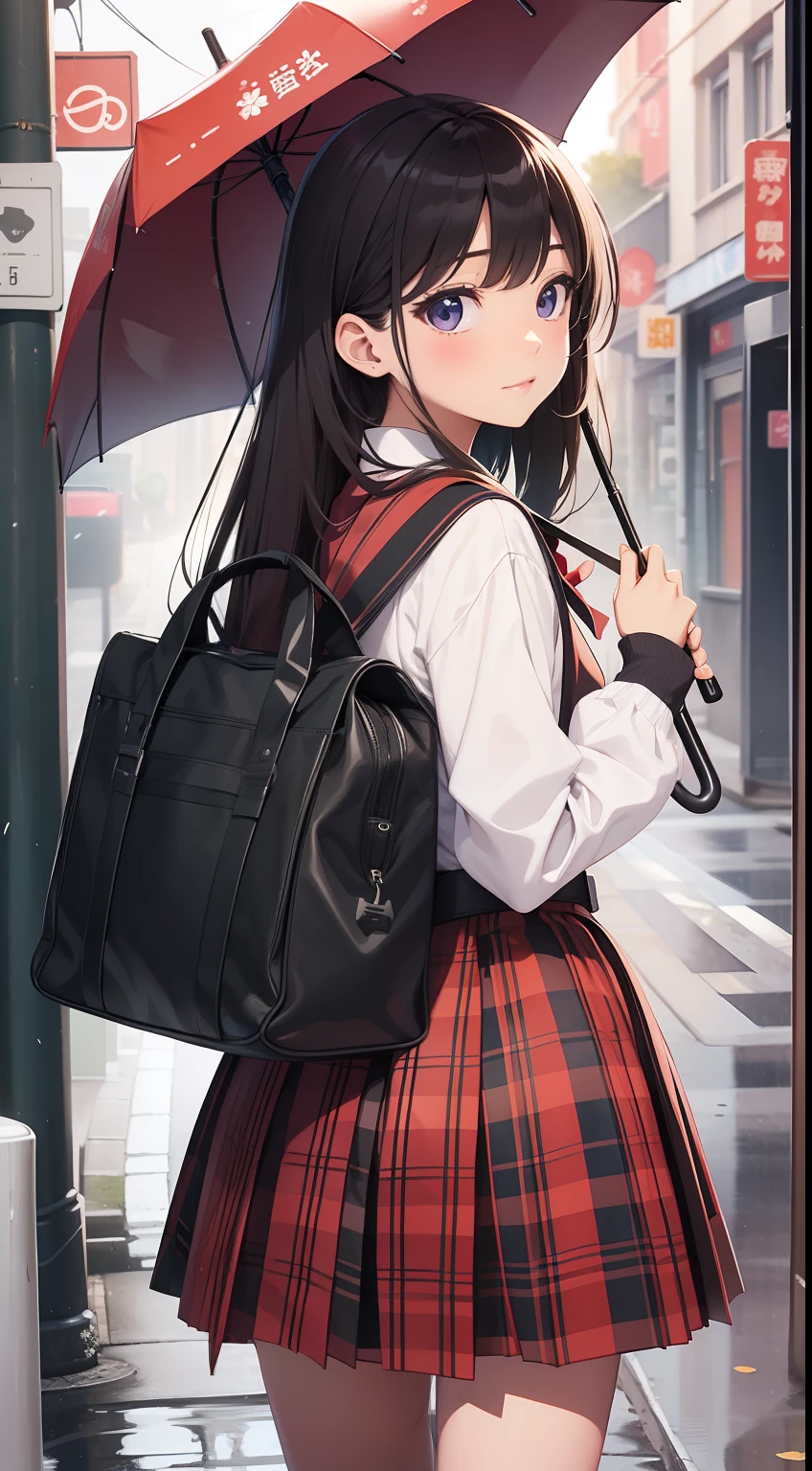 hi-school girl、Sateen、umbrellas、校服、Bag、Way back、catss