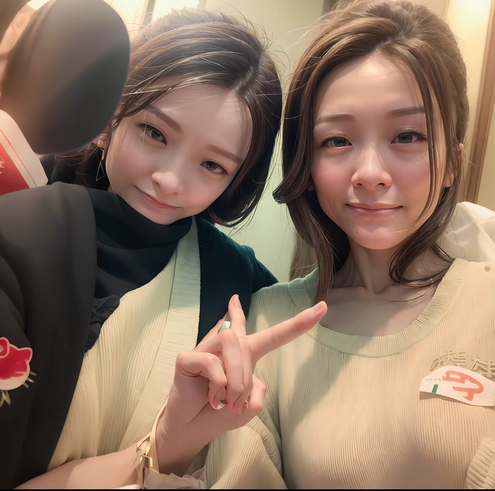 Two Asian women pose for a photo together, Ruan Jia and Fenghua Zhong, 8K selfie photos, personal profile picture, very very low quality picture, very very low quality, SSAO 8 K, 8K)), from china, photograph taken in 2 0 2 0, very low quality, nixeu and sakimichan, Two girls
