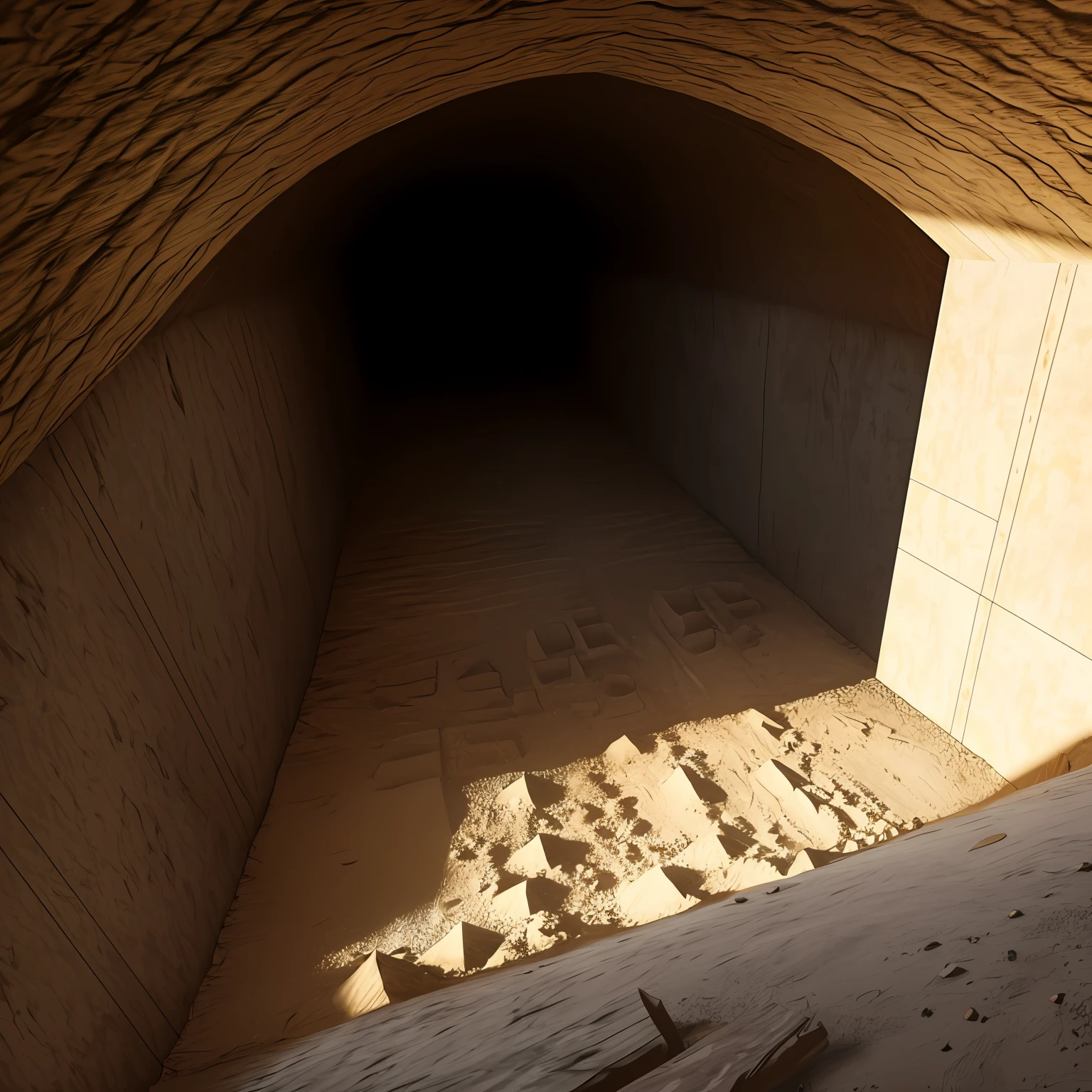 crie uma imagem ultra realista, muito detalhada, de ossos de gigante, Inside an excavation, ano 1940, texturas, sombras, luz natural, ambiente sombrio, ar3:2 --auto