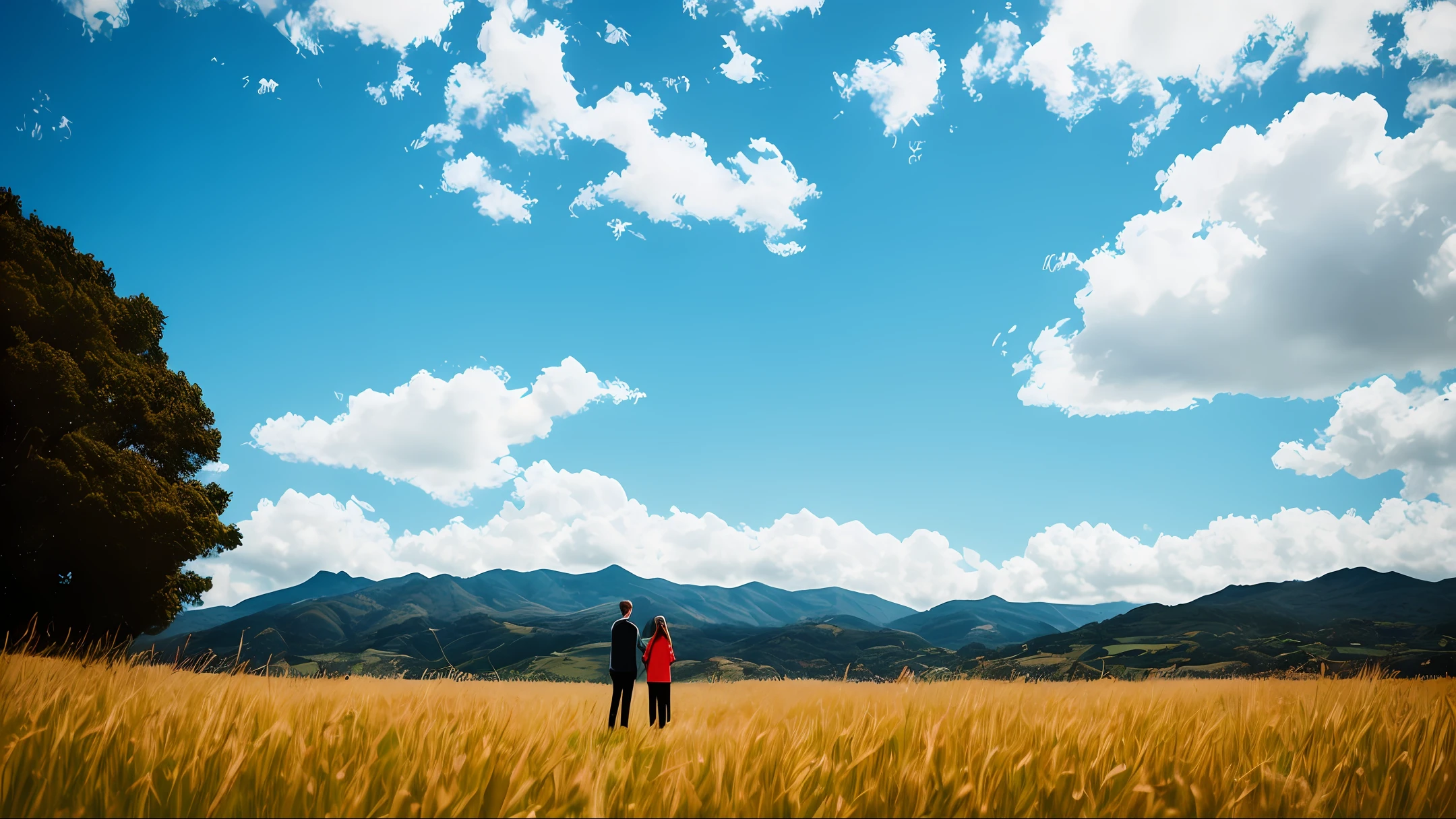 • An artistic depiction of the moment when Johann and Emma meet in the middle of a field with their hands outstretched, como se o universo estivesse trazendo-os um para o outro.b