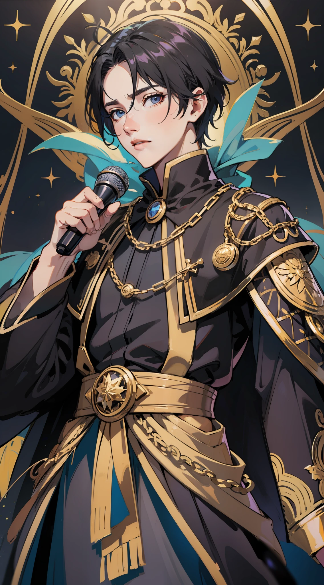 Holding the microphone