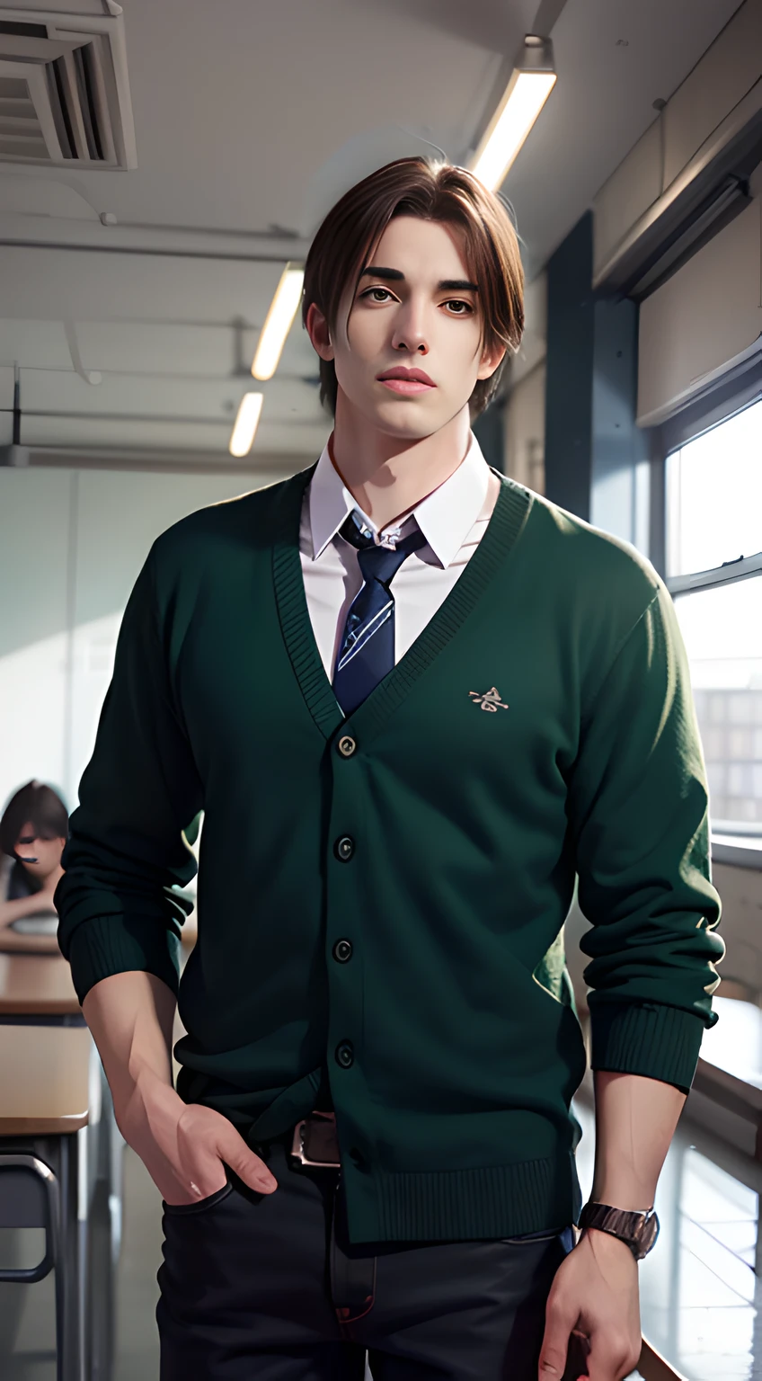 handsome muscular man, Leon Kennedy,