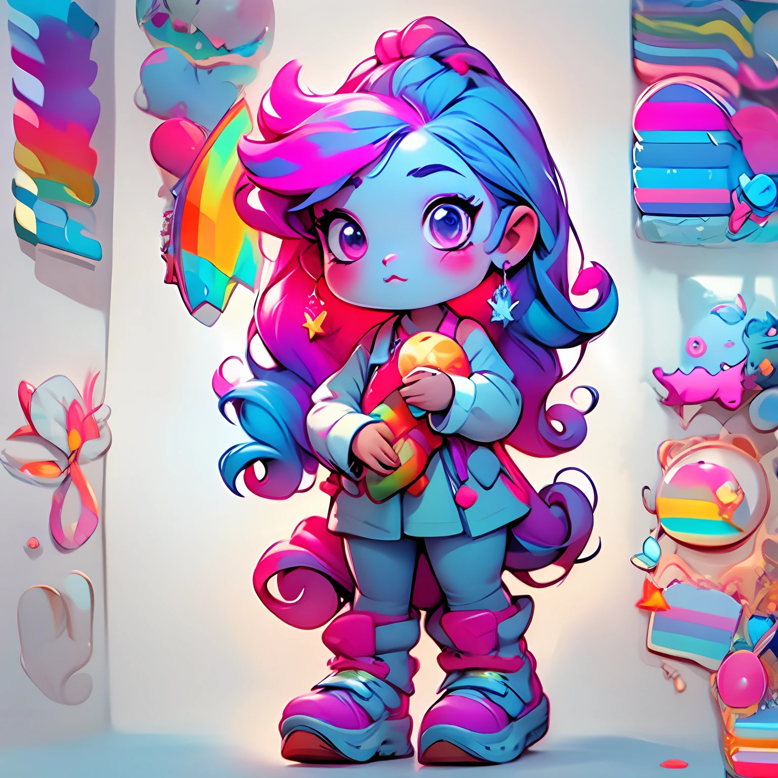 girl with long hair, beautiful unicorn girl, unicorn aesthetic, beautiful girl, very beautiful fantasy art, beautiful and elegant female unicorn, beautiful detailed fantasy, rainbow color palate, rainbow color-theme